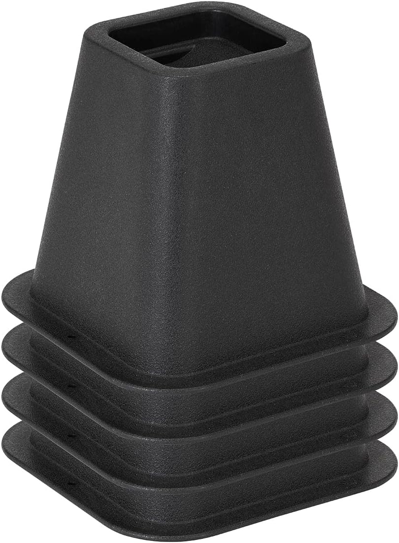Simplify 6 Inch Bed Riser Pack of 4 Black