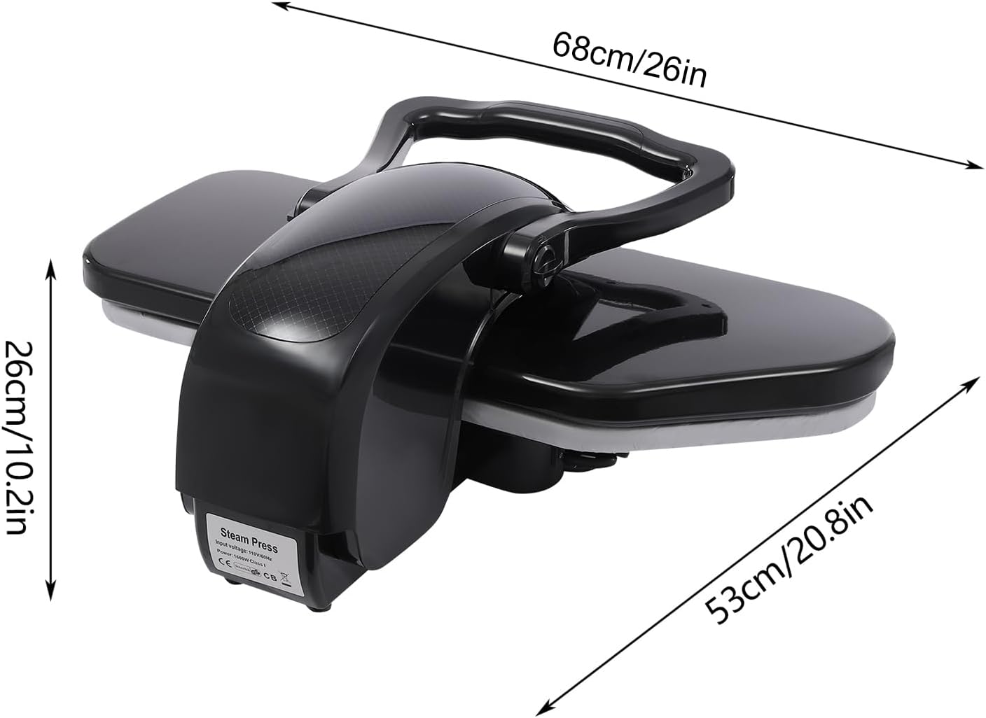 LULUGOGOTOP Intelligent Steam Press with Touch Screen and Multiple Fabric Settings Black
