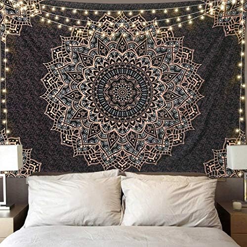 Edeesky Black Mandala Tapestry Wall Decor Boho Art