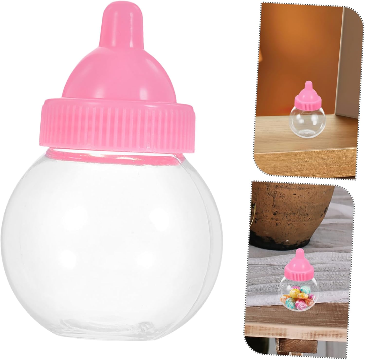 Unomor 20pcs Bulb Shape Plastic Candy Storage Boxes with Lid