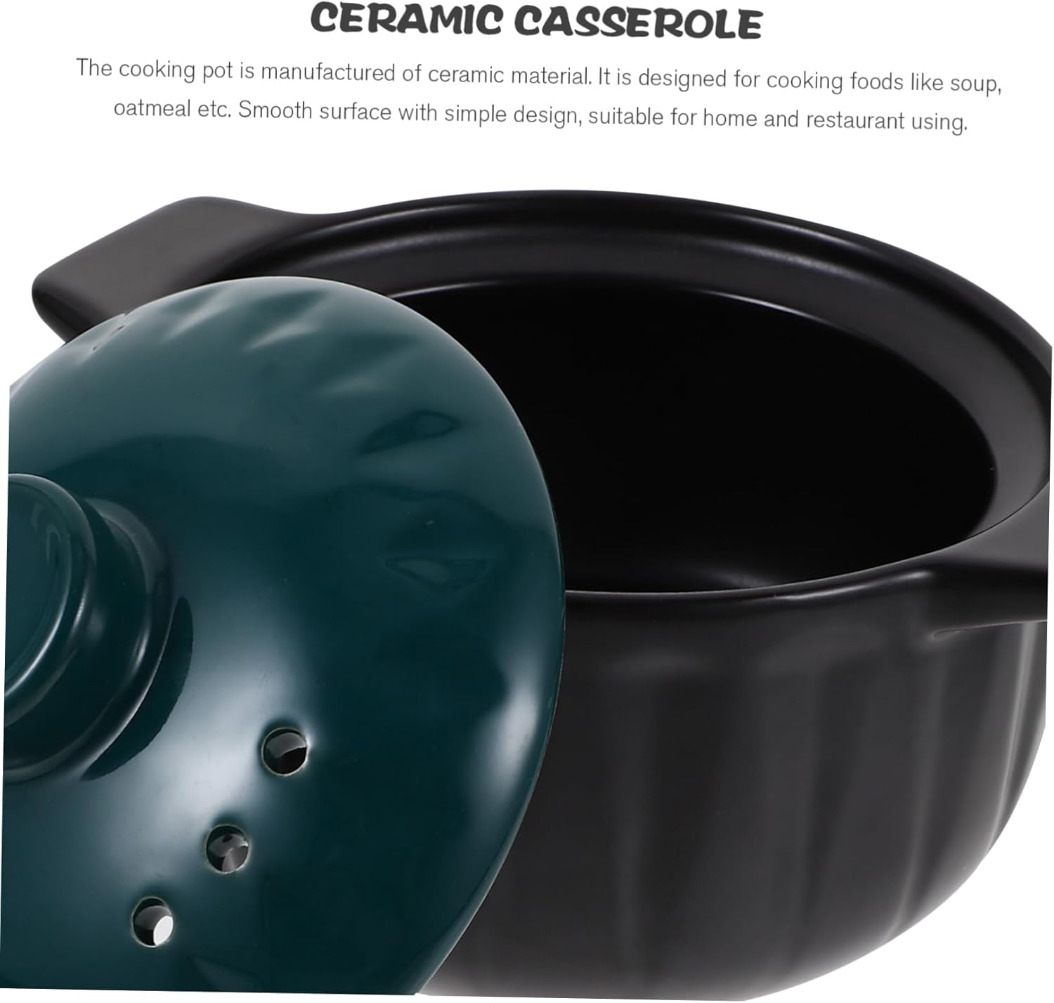 GRIRIW 1pc Ceramic Stew Pot with Lid
