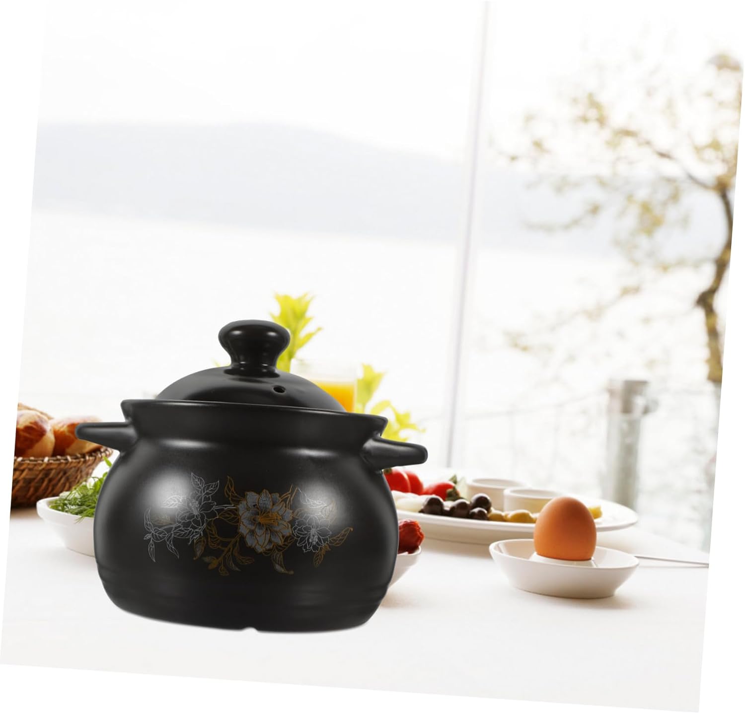 SHOWERORO Ceramic Casserole Pot with Lid