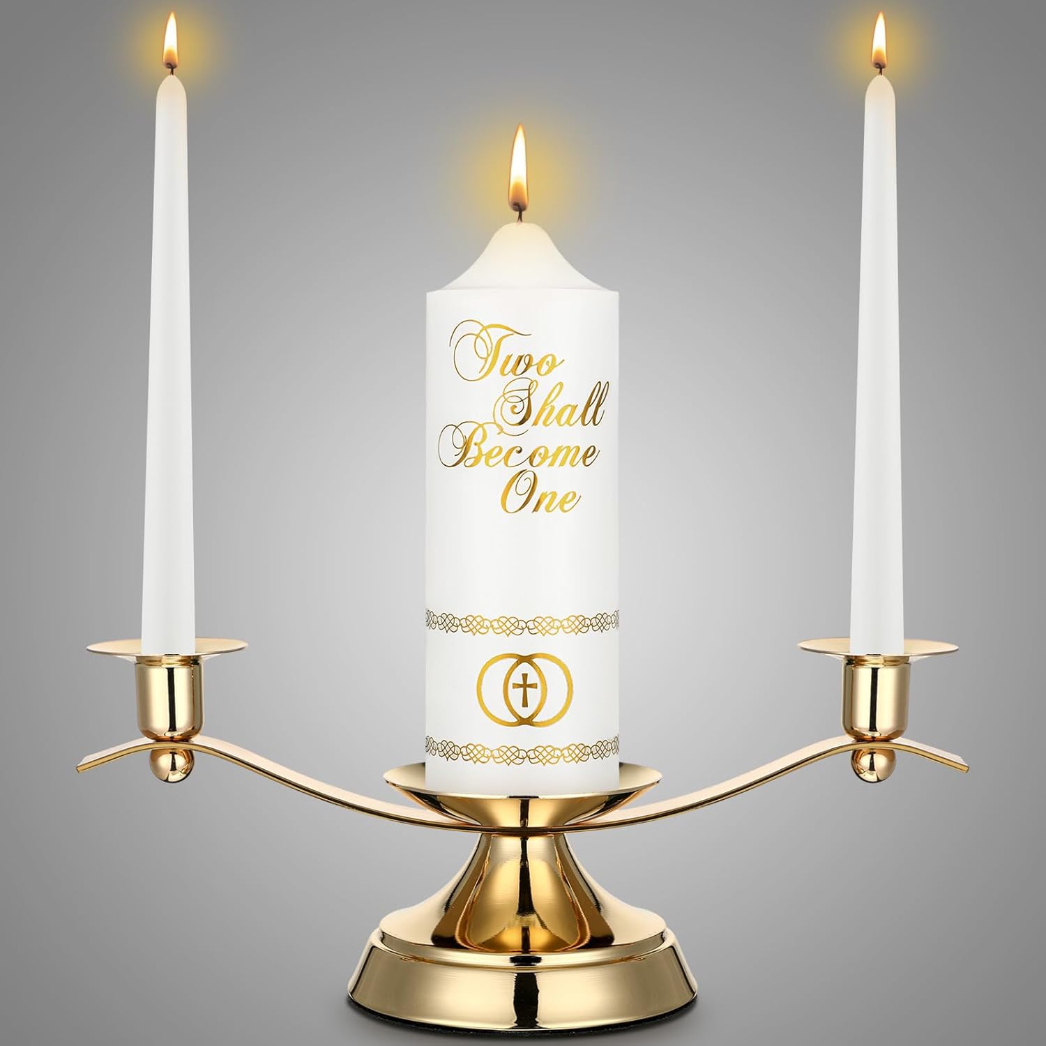 Irenare Unity Candles with Holder Set for Wedding Decor