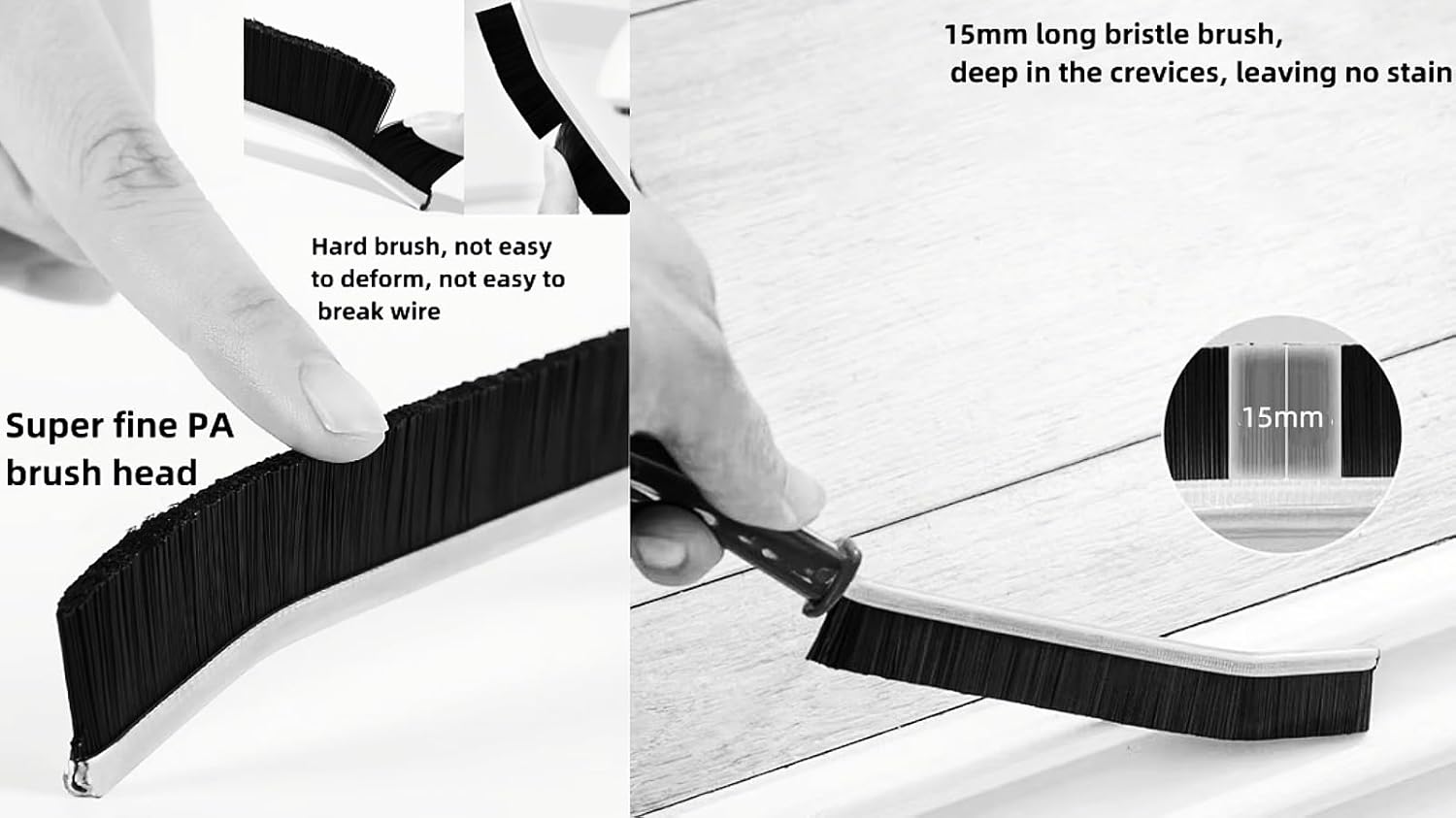 9 PCS Crevice Cleaning Brush Set with Hard Bristles