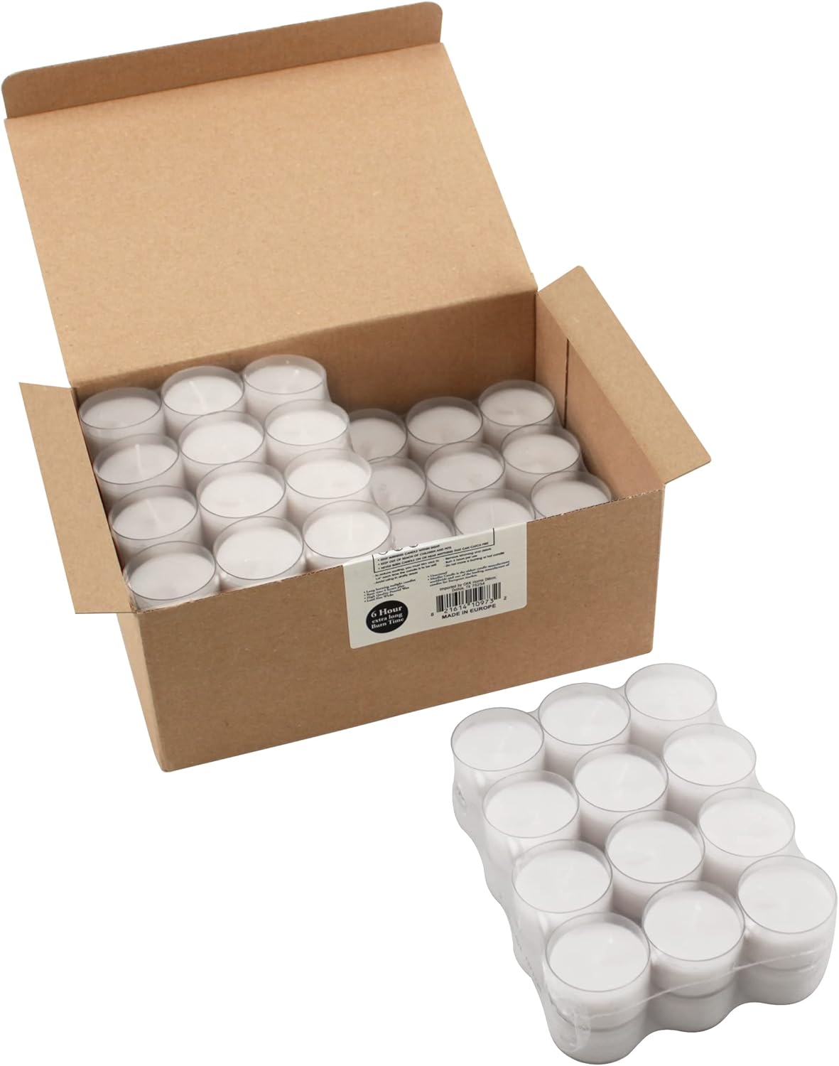 Stonebriar 96 Count White Unscented Tea Light Candles