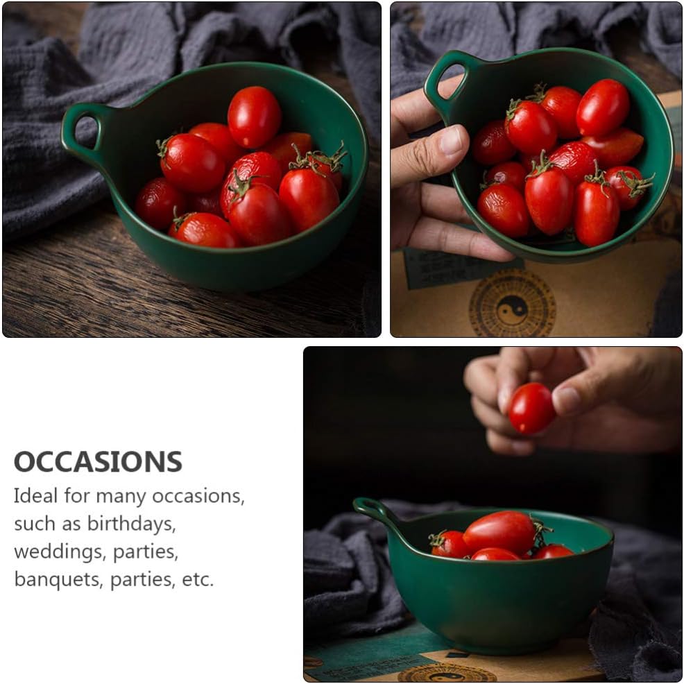 Hemoton Ceramic Ice Cream Bowl Decorative Salad Dish