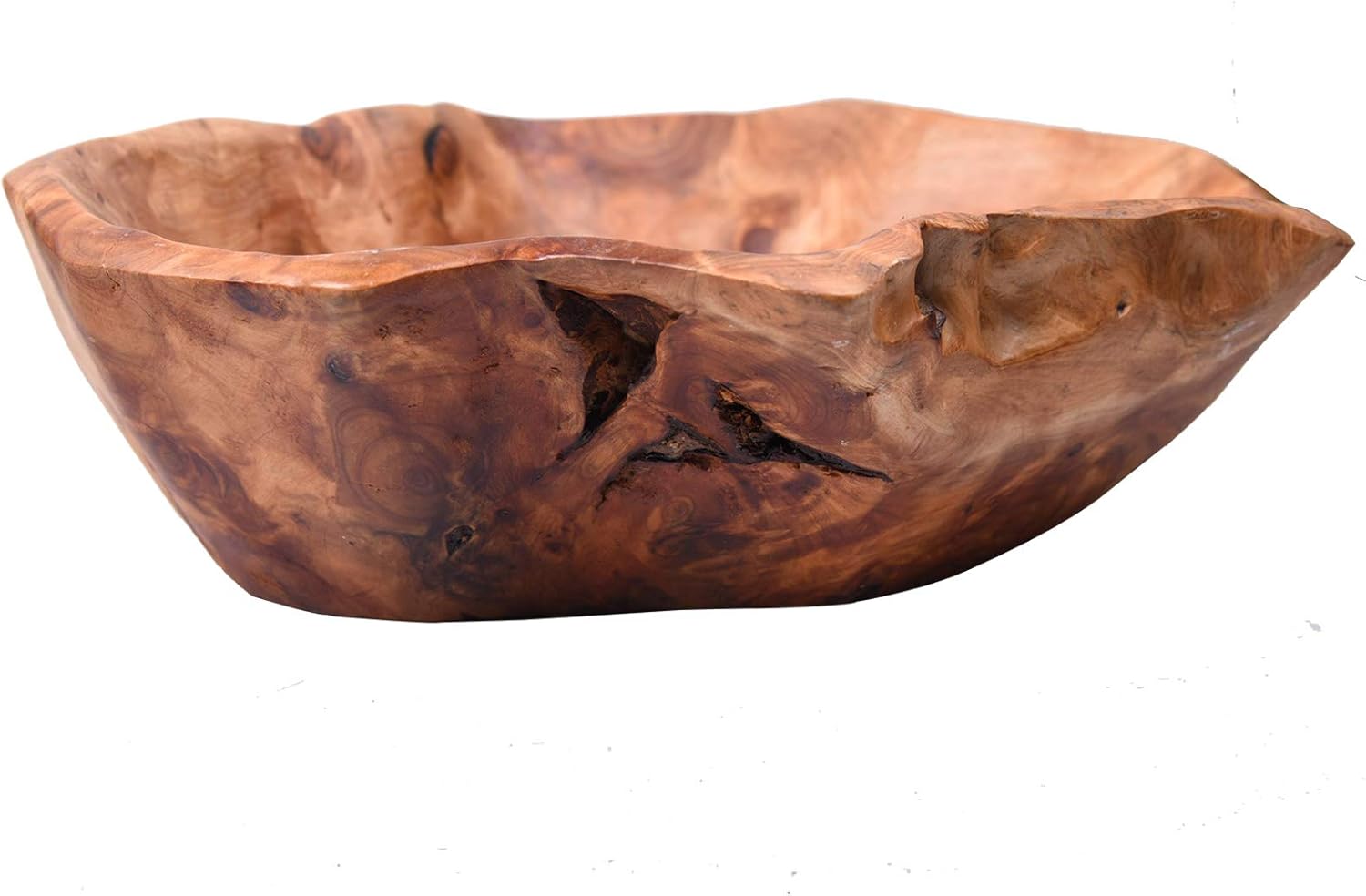 Handmade Natural Root Wood Bowl 12-14 Inches Unique