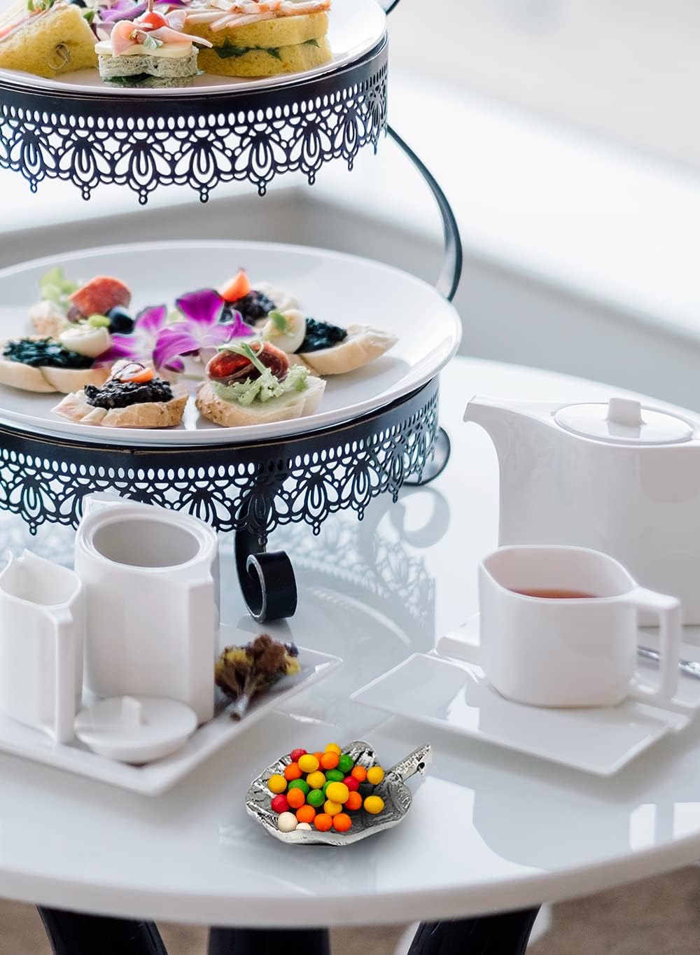 Serene Spaces Living Set of 6 Leaf Shape Tray