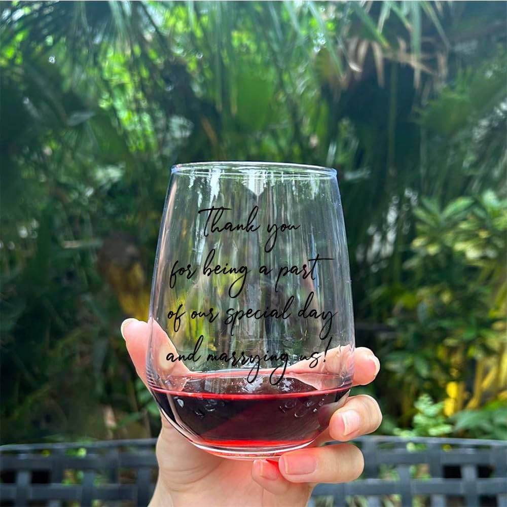 Wedding Officiant Wine Glass Gift Bag Set