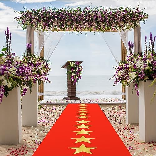 Timgle Red Plastic Carpet Runner for Party Decorations
