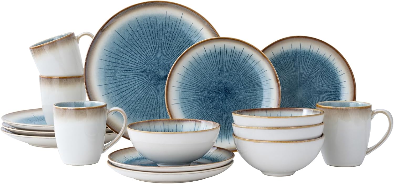 Whitepeony 16 Piece Stoneware Dinnerware Set