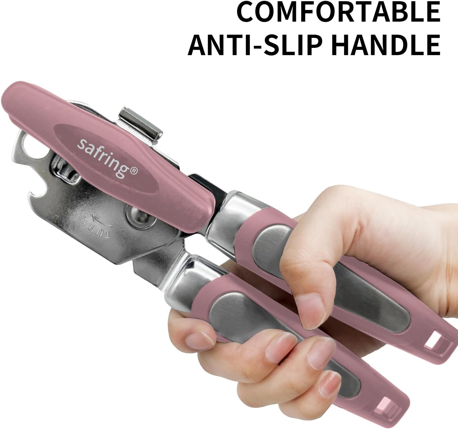 Safring Magnetic Can Opener with Bottle Opener Pink