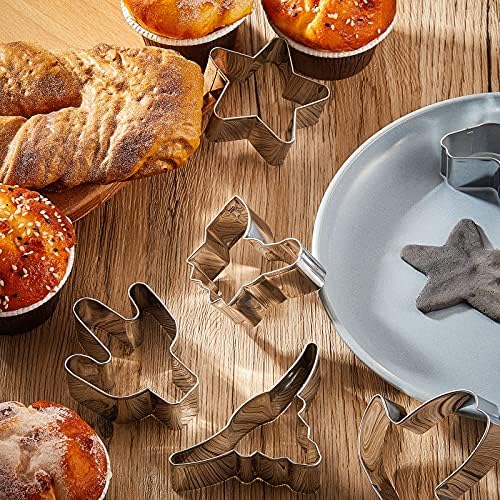 Patelai 9 Piece Cowboy Cookie Cutter Set Stainless Steel