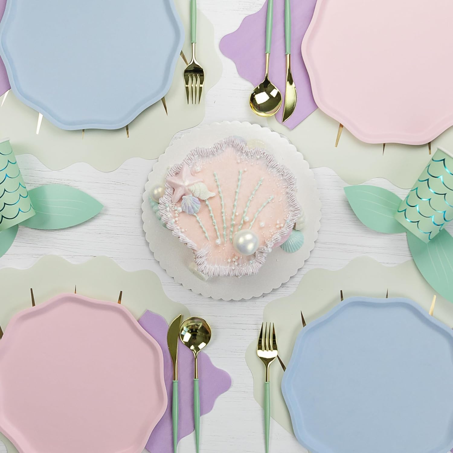 Bonjour Fete Sky Blue Compostable Dinner Plates Pack of 8