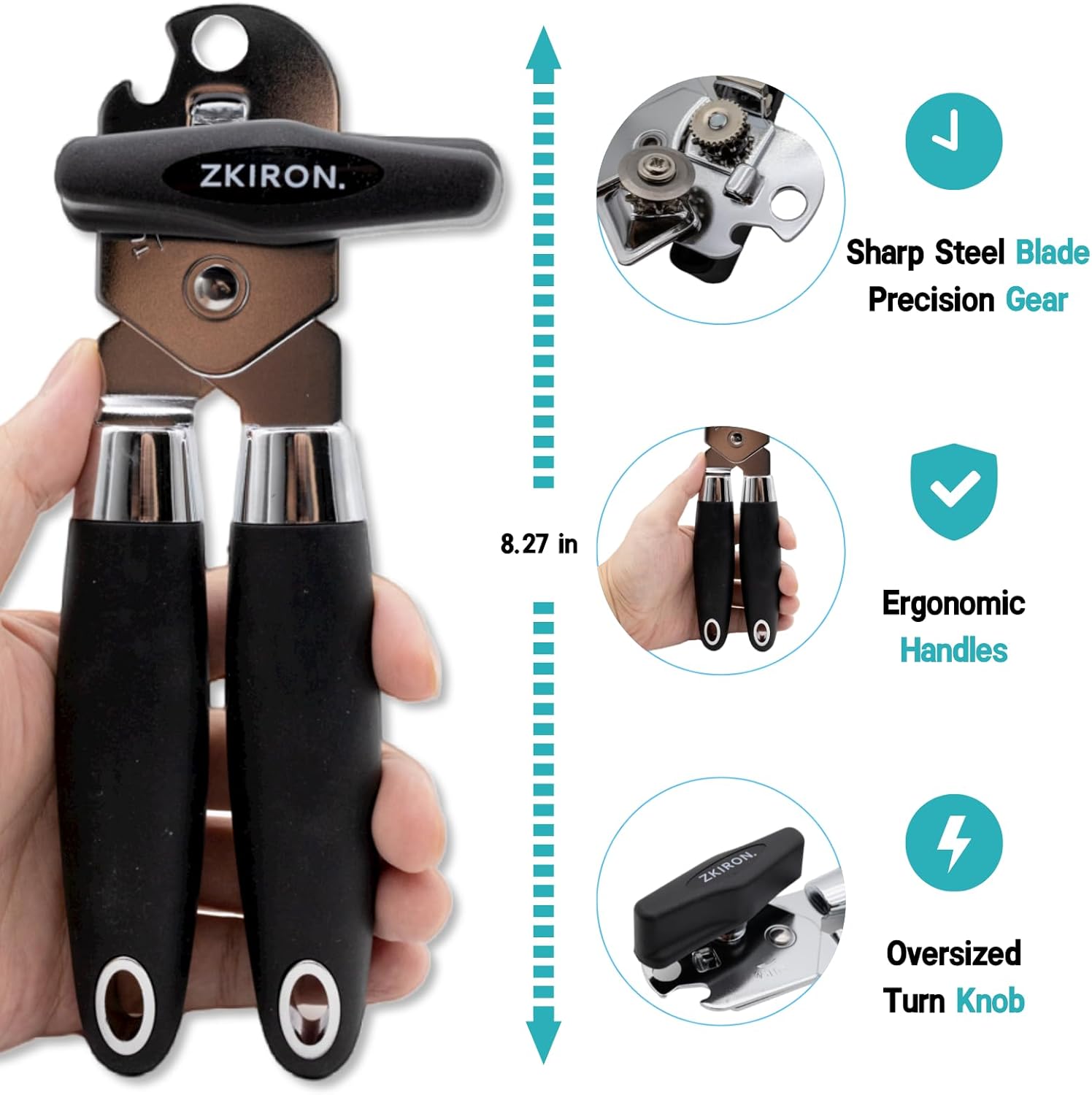 ZKIRON Multi-Can Opener with Magnetic Lid Lifter