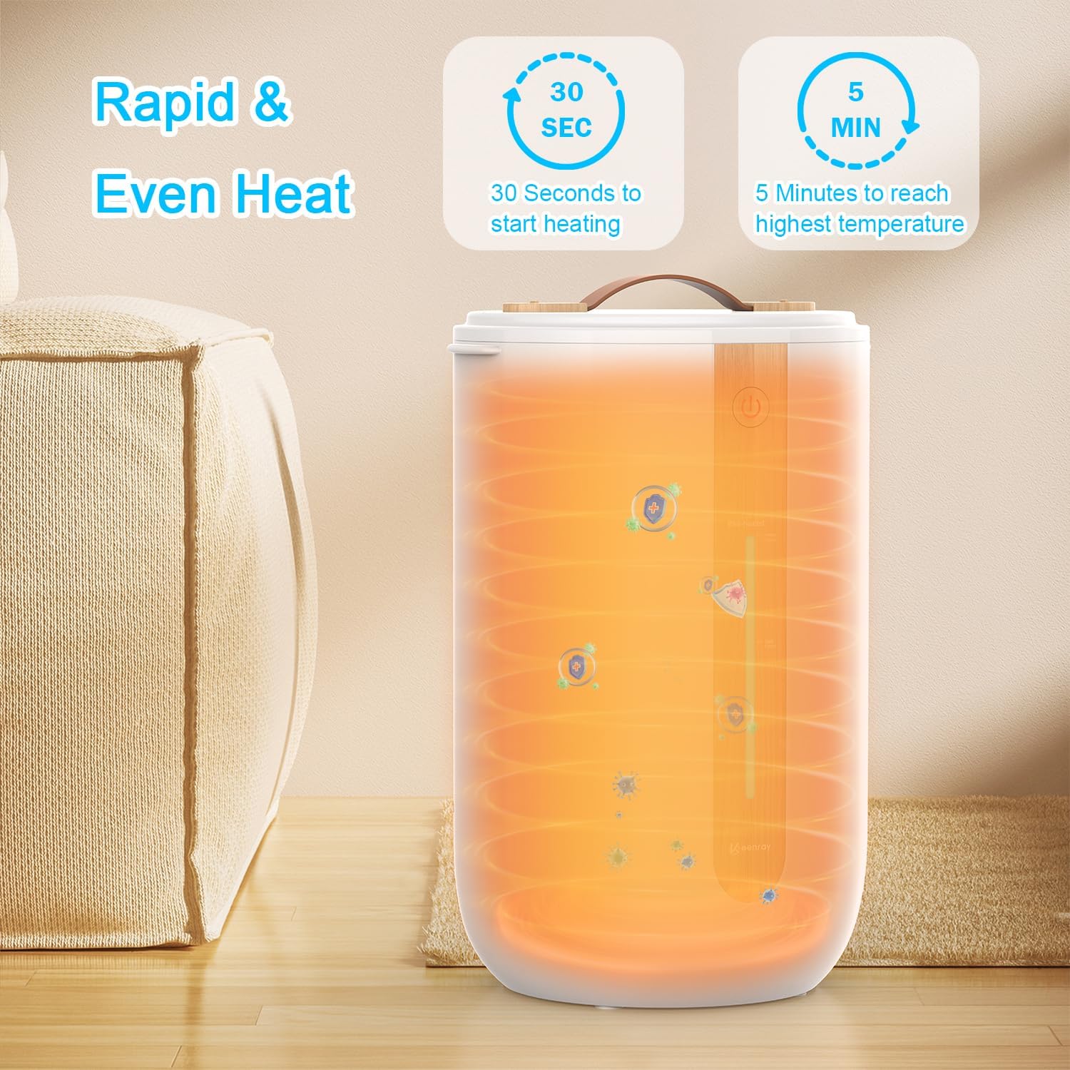 Keenray Towel Warmer with Heating Progress Bar and Fragrance Holder