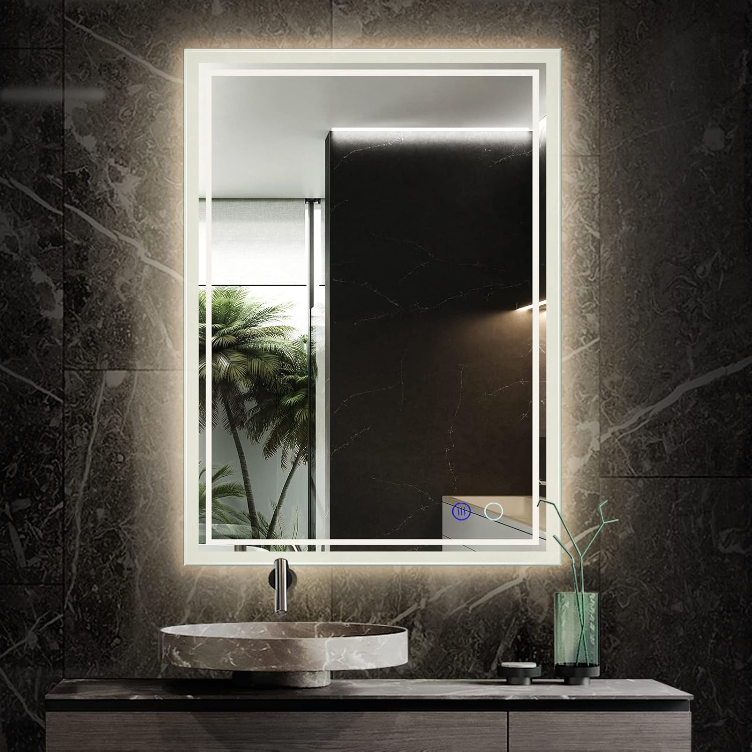 24x32 LED Bathroom Mirror with Anti-Fog and Touch Control