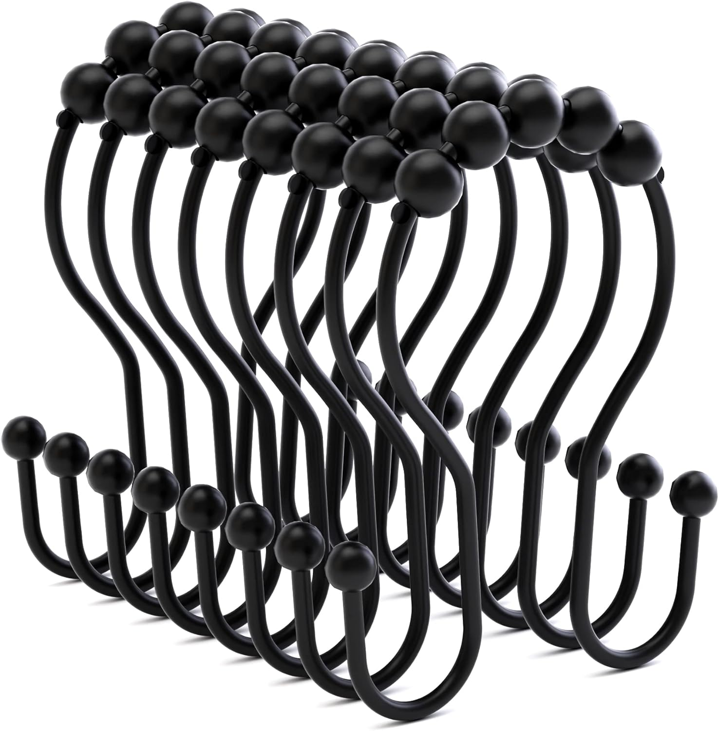 Double Shower Hooks for Curtain Liner and Curtain