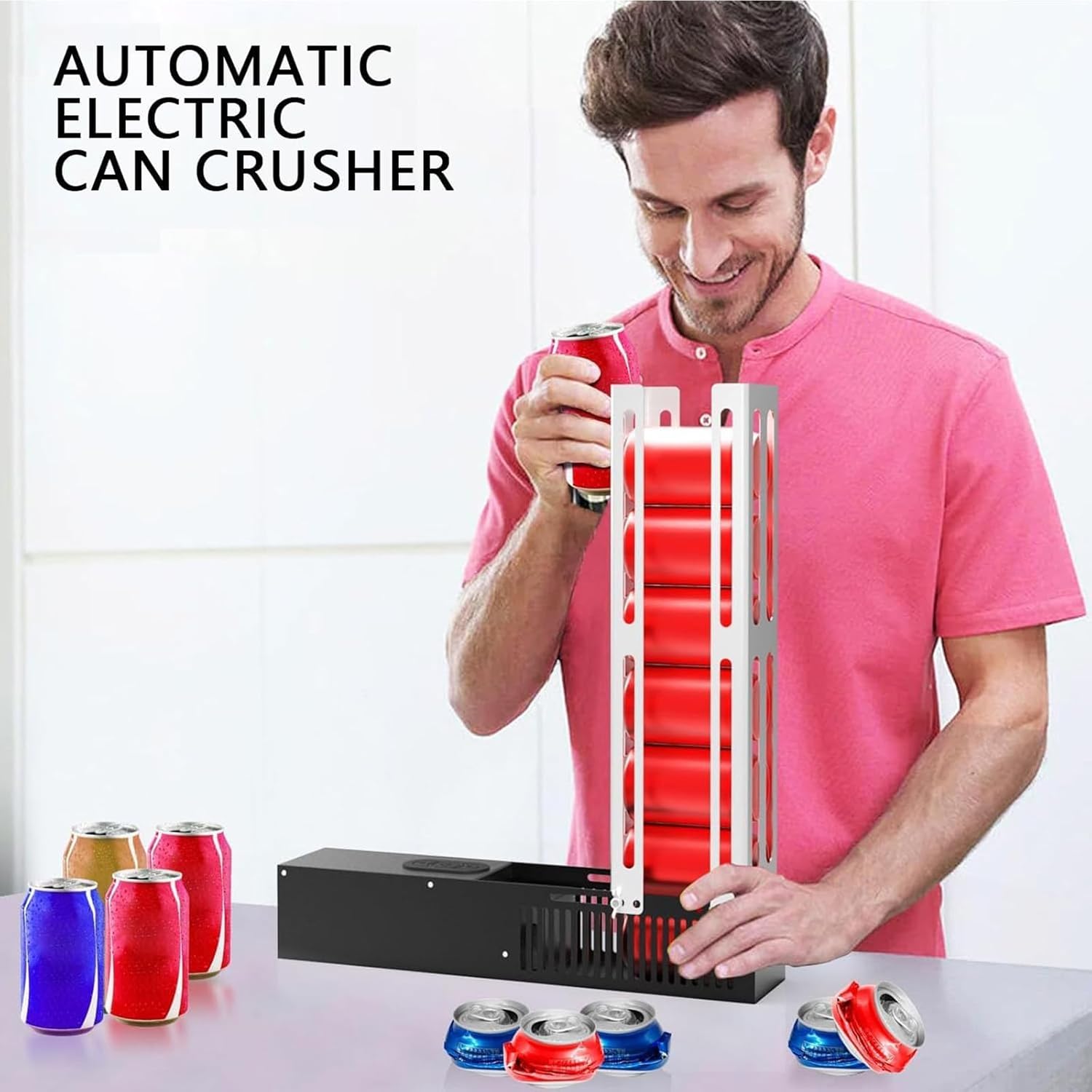 WIKINK Electric Can Crusher for 8oz-16oz Cans