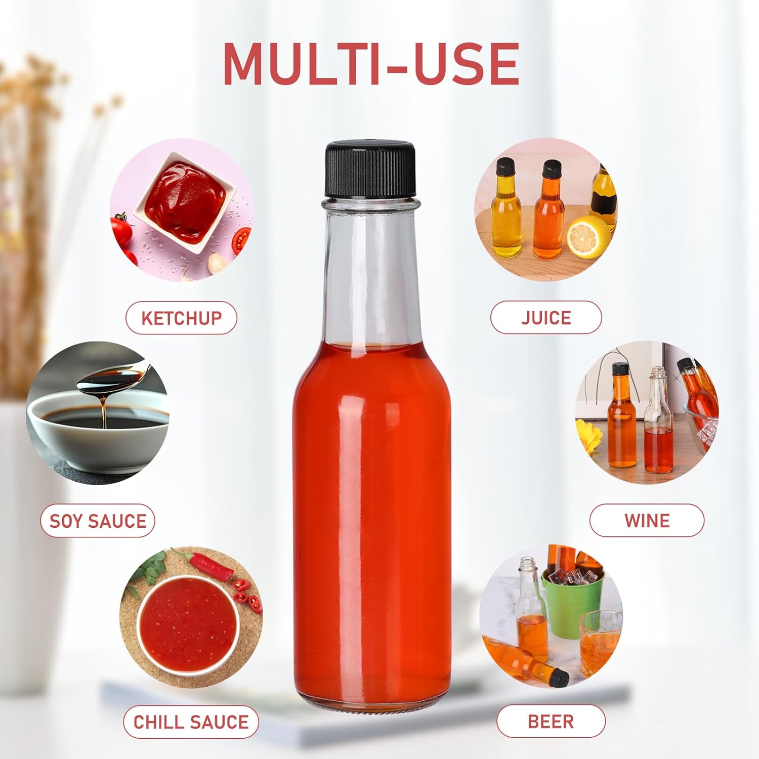 30 Pack 150ml Clear Hot Sauce Bottles
