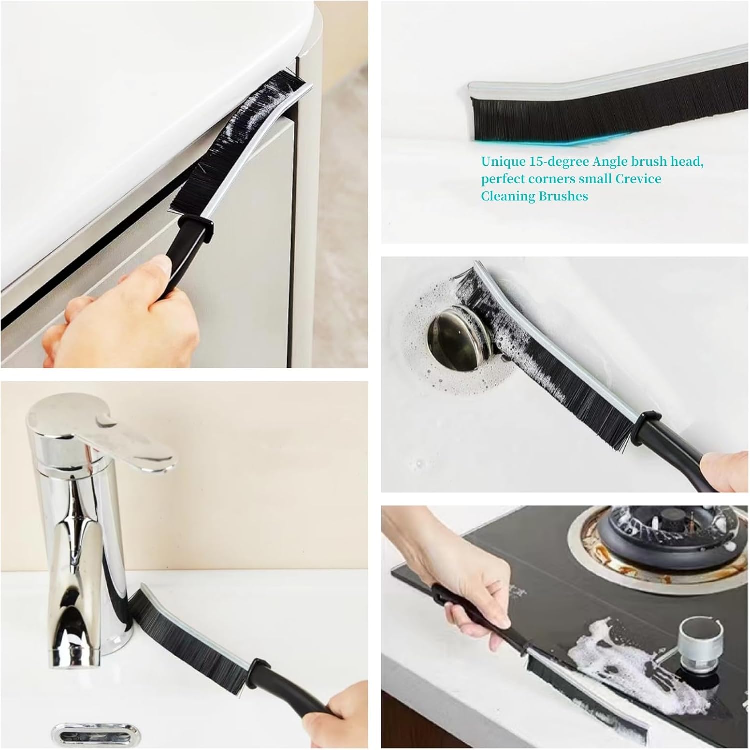 9 PCS Crevice Cleaning Brush Set with Hard Bristles