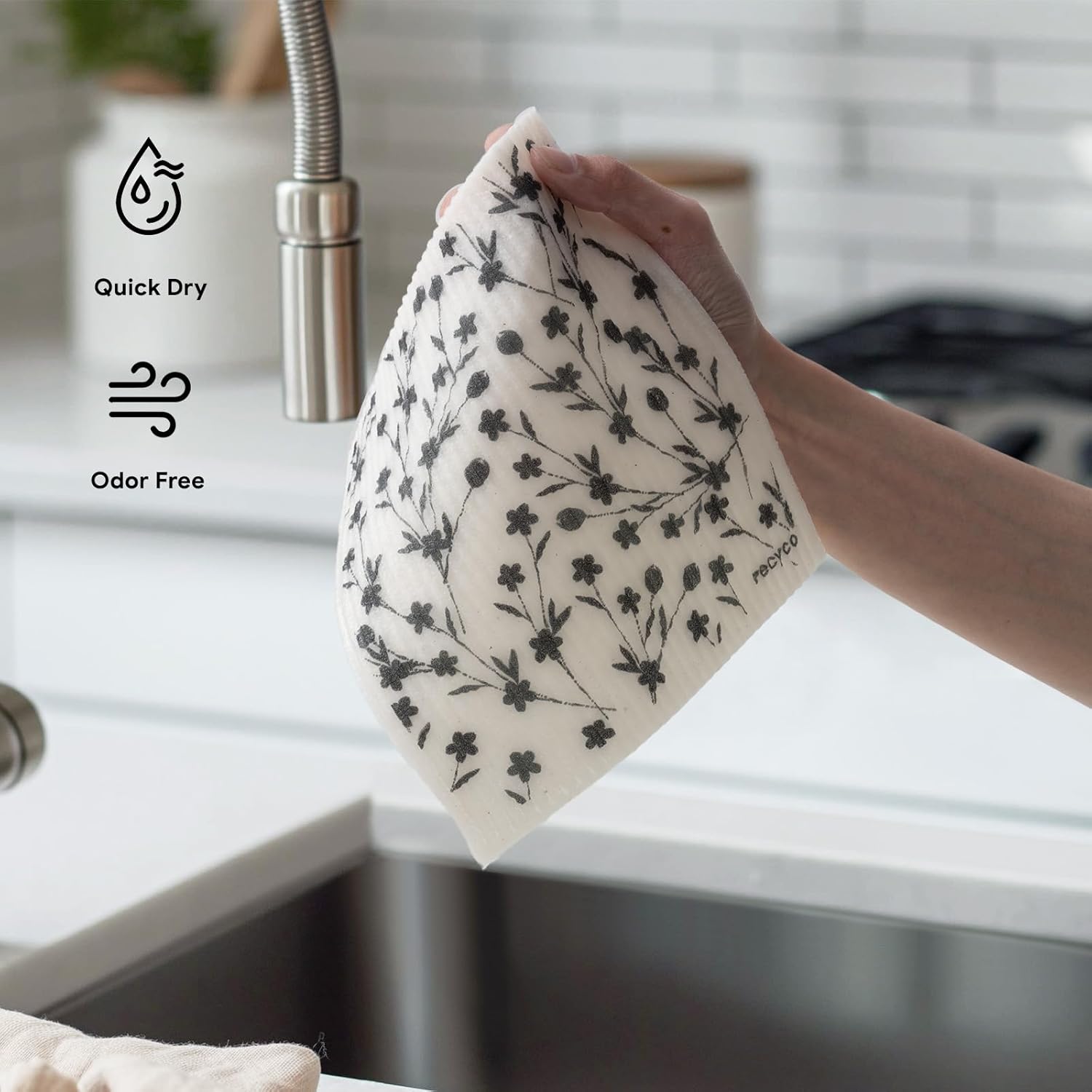 RECYCO Swedish Dishcloths 5 Pack Reusable Kitchen Wipes