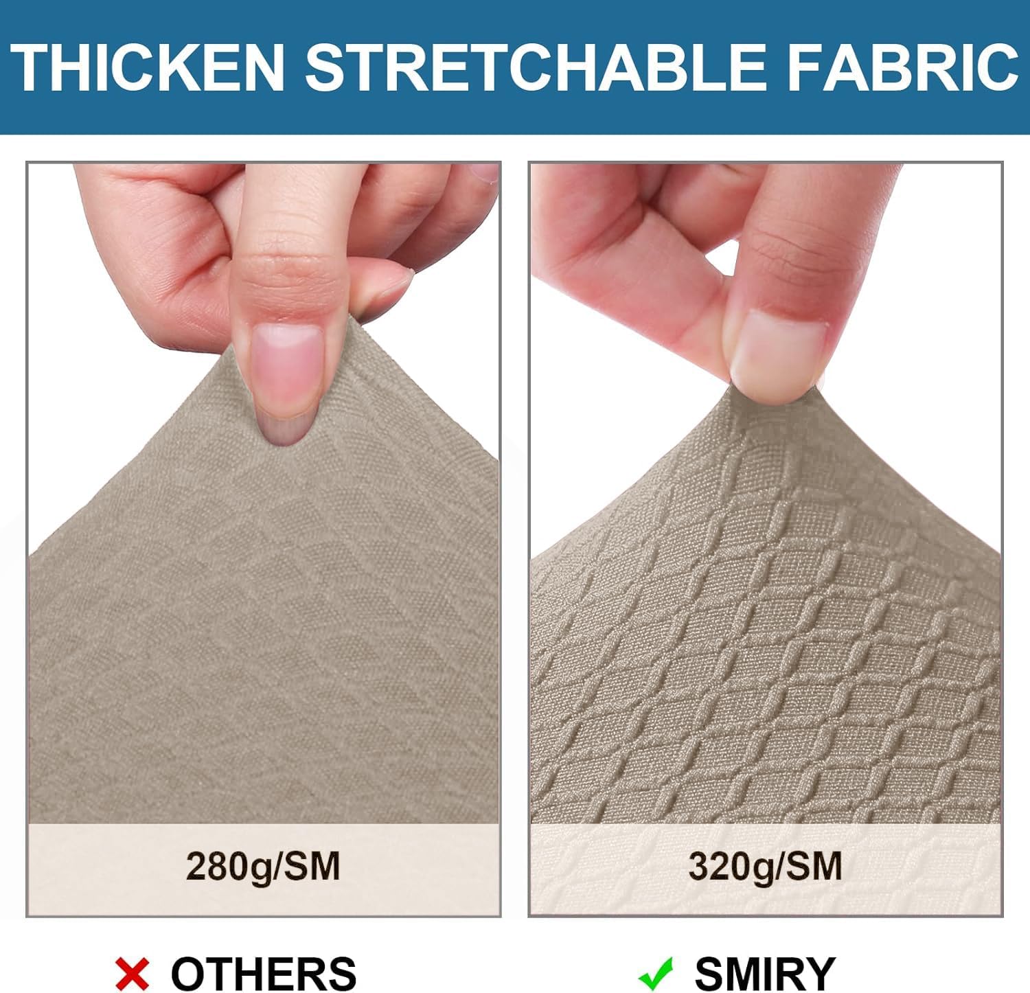 Smiry Waterproof Dining Chair Covers Set of 4 Taupe