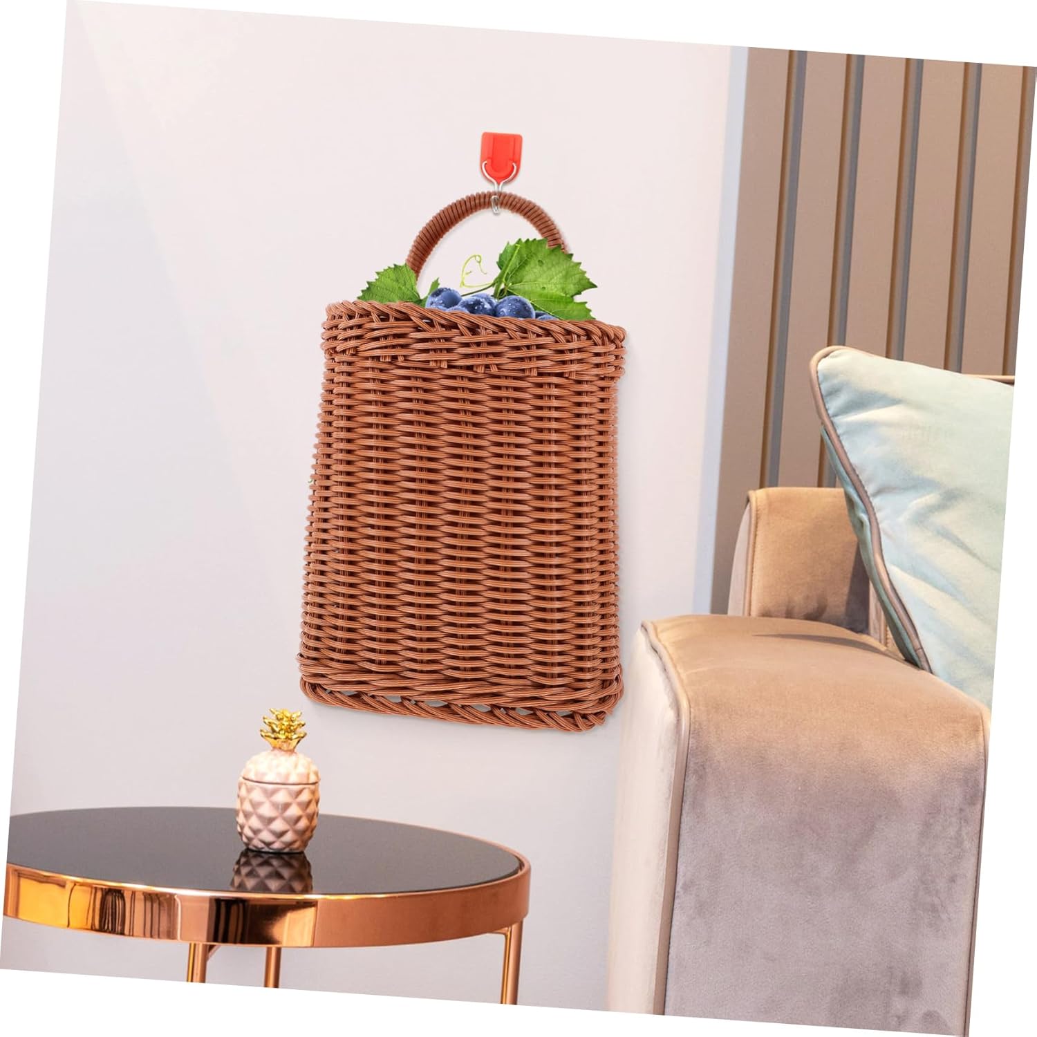 TOPPERFUN Hanging Wall Woven Storage Basket for Kitchen and Living Room