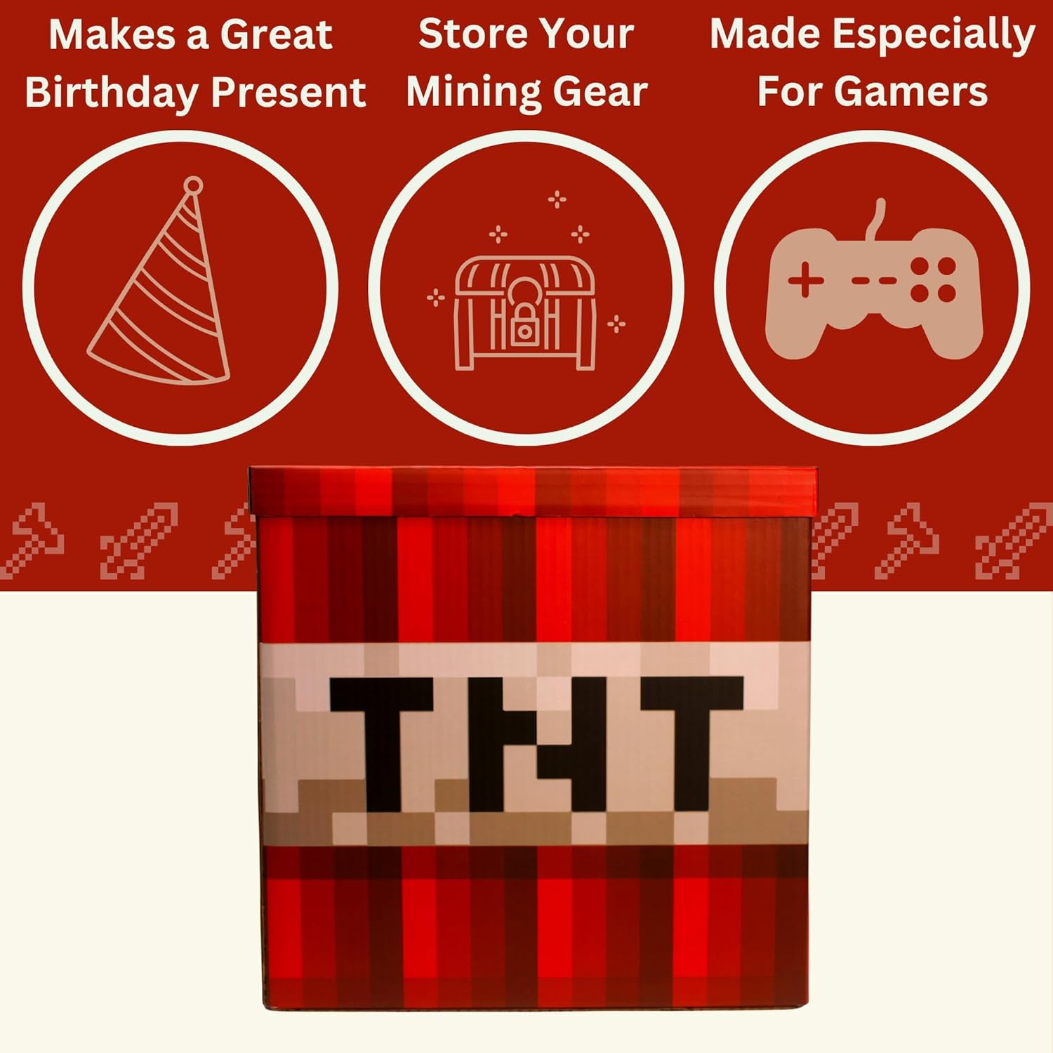 Foldable Pixelated Storage Box with Lid