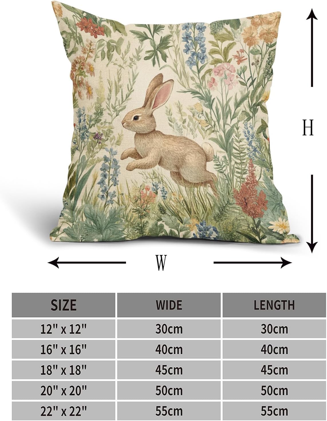 Spring Floral Pillow Covers Set of 2 16x16 Inch
