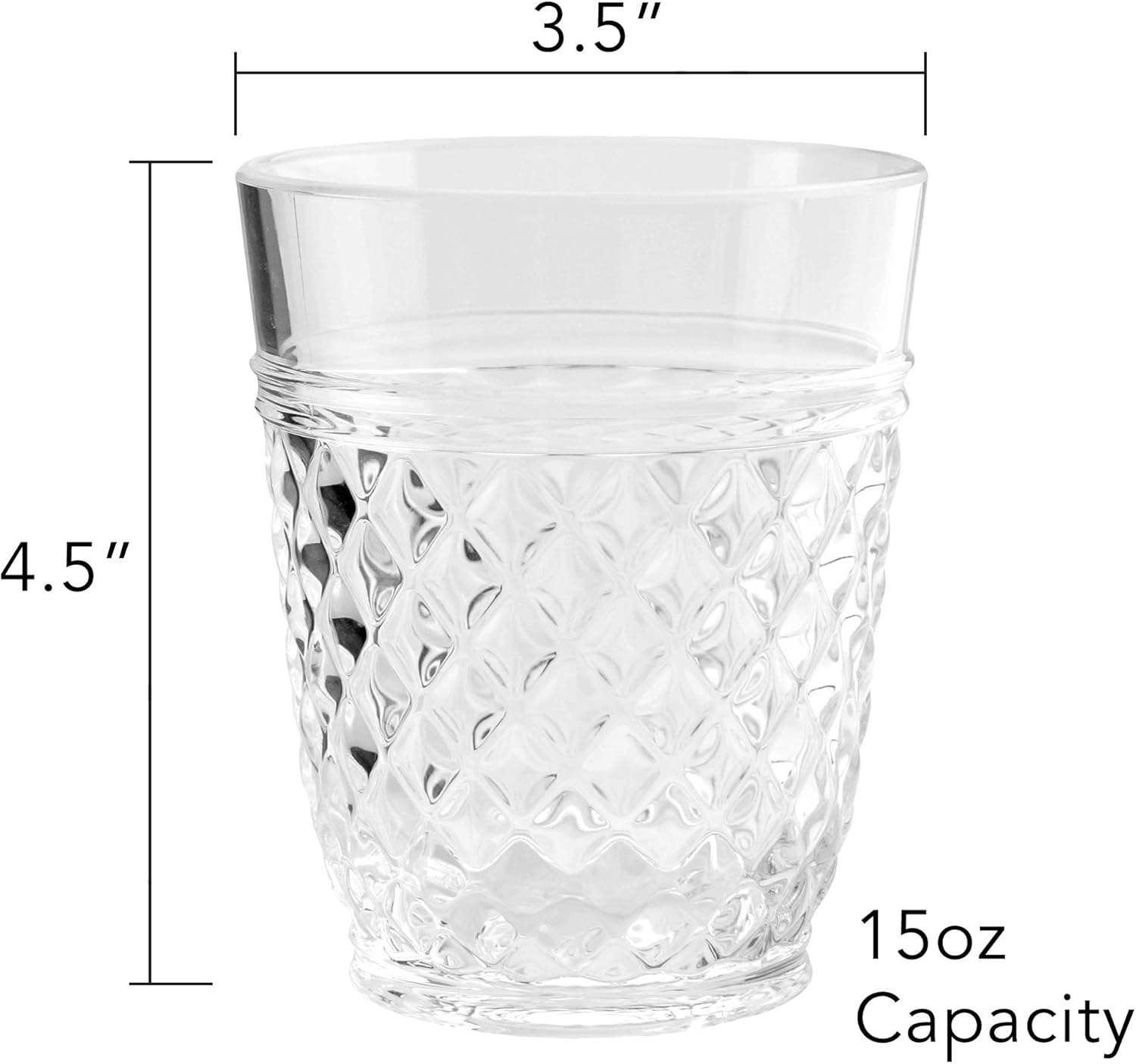 PG Drinkware Set 4 - 14oz Clear Acrylic Tumblers