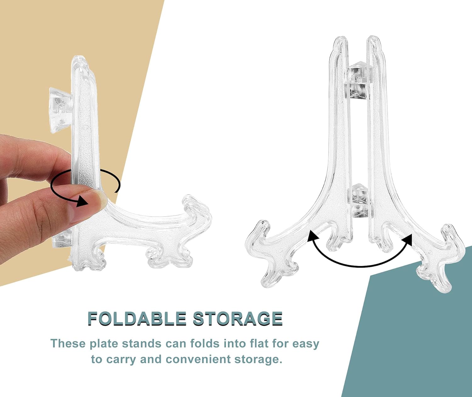 Zorfeter 25Pcs Clear Plastic Easels for Displays