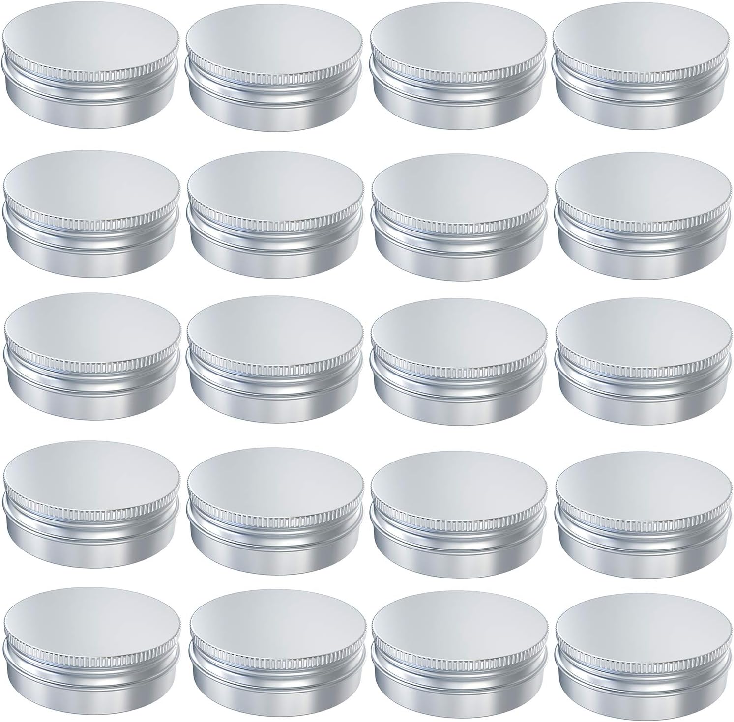 20 Pcs 2 Ounce Aluminum Tin Jars with Screw Lid