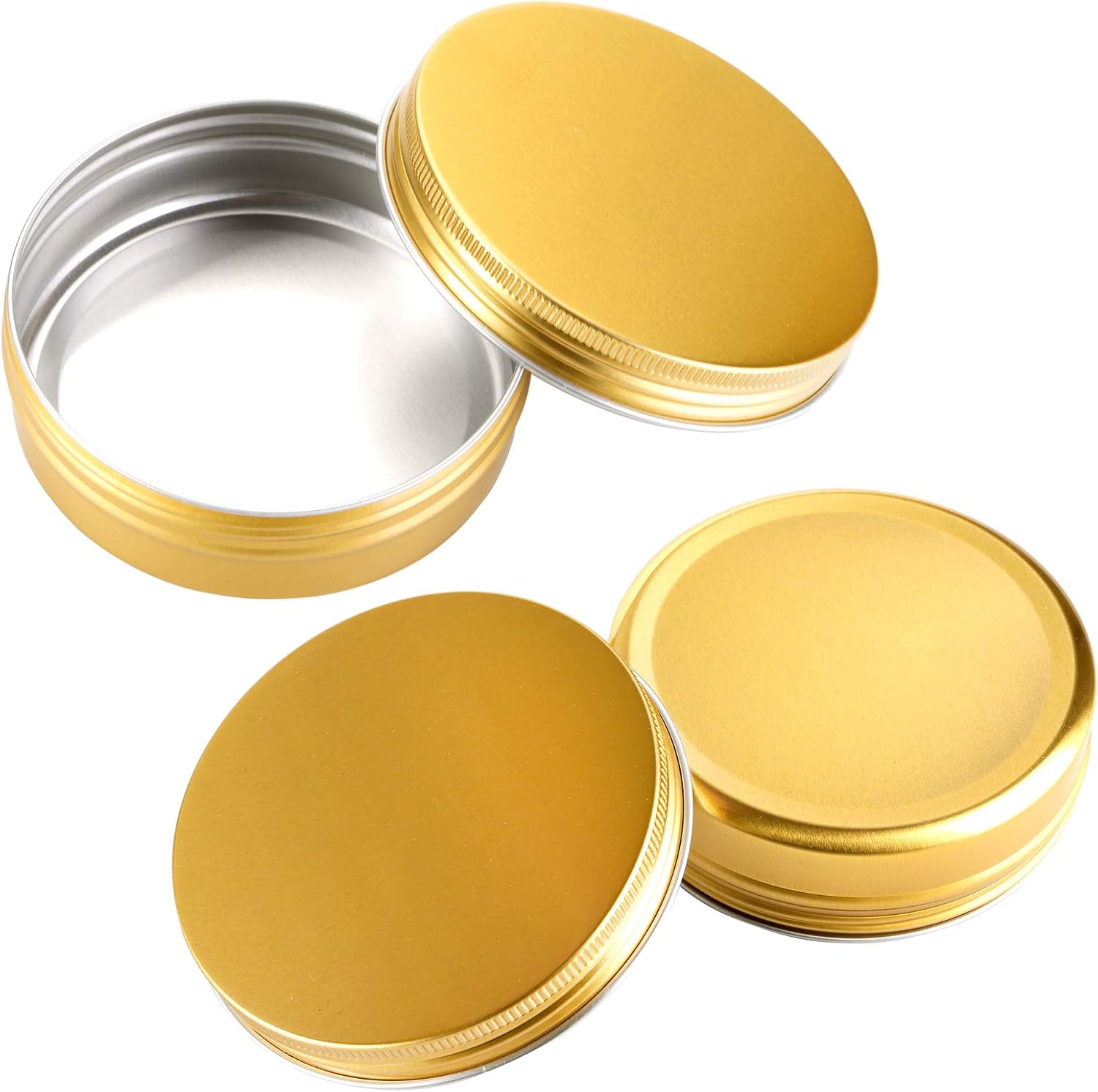 Foraineam 24-Piece 4 Oz Golden Aluminum Storage Tins