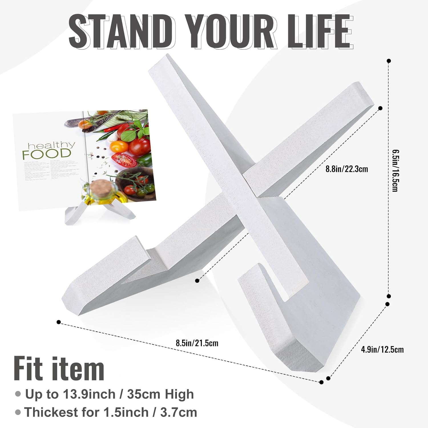 Sunnychicc Bamboo Cookbook Stand for Kitchen