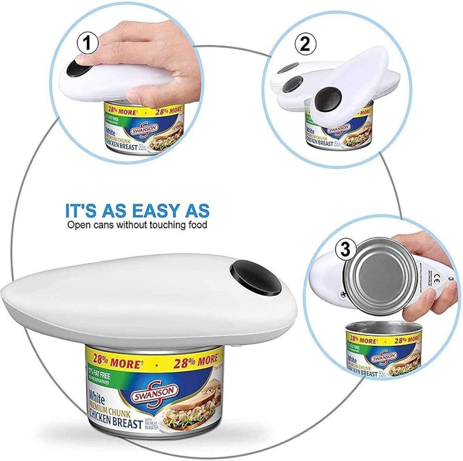 Electric Can Opener with Magnetic Lid Lifter