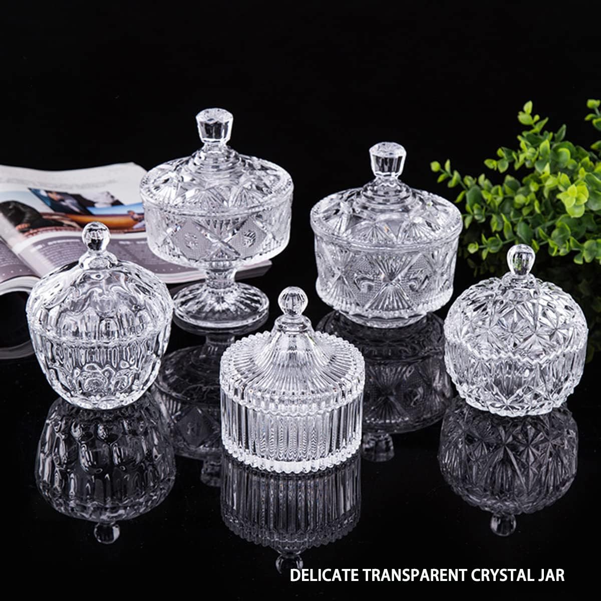 Transparent Crystal Jar With Lid - Elegant Storage And Display