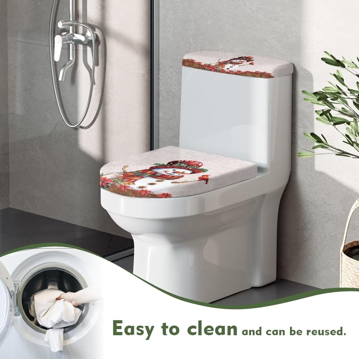 Christmas Toilet Lid Cover Set of 2 for Hygiene and Style