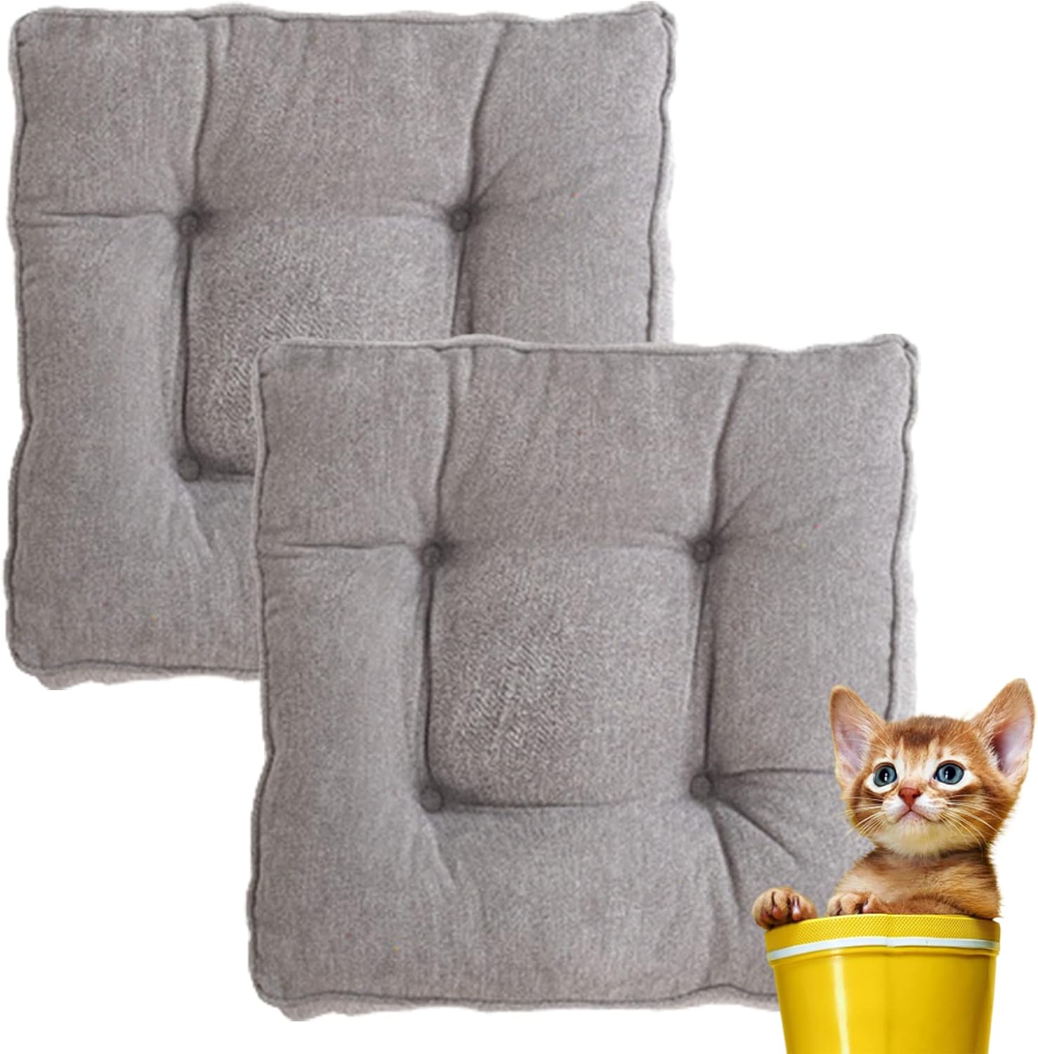 Soft Durable Chair Cushion with Ties Set of 2