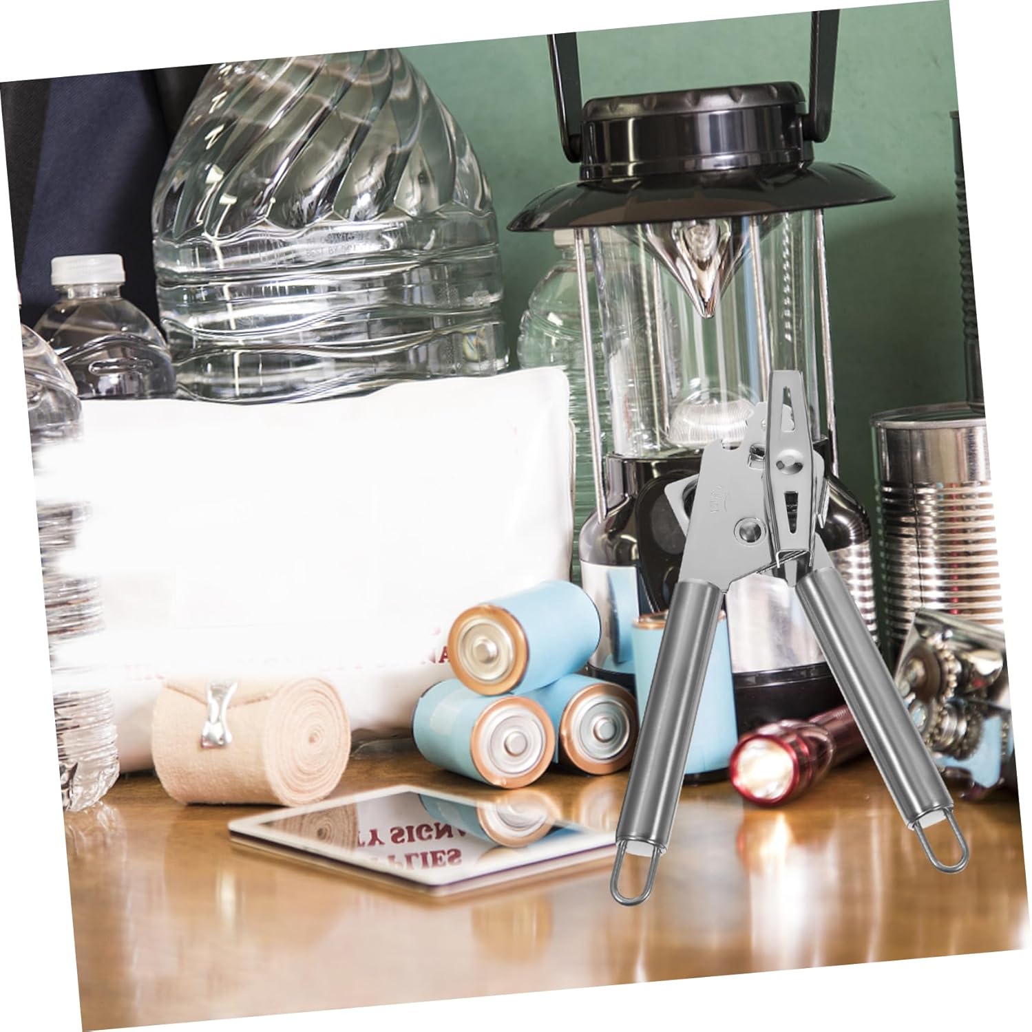 SHOWERORO Manual Can Opener With Lid Lifter Silver