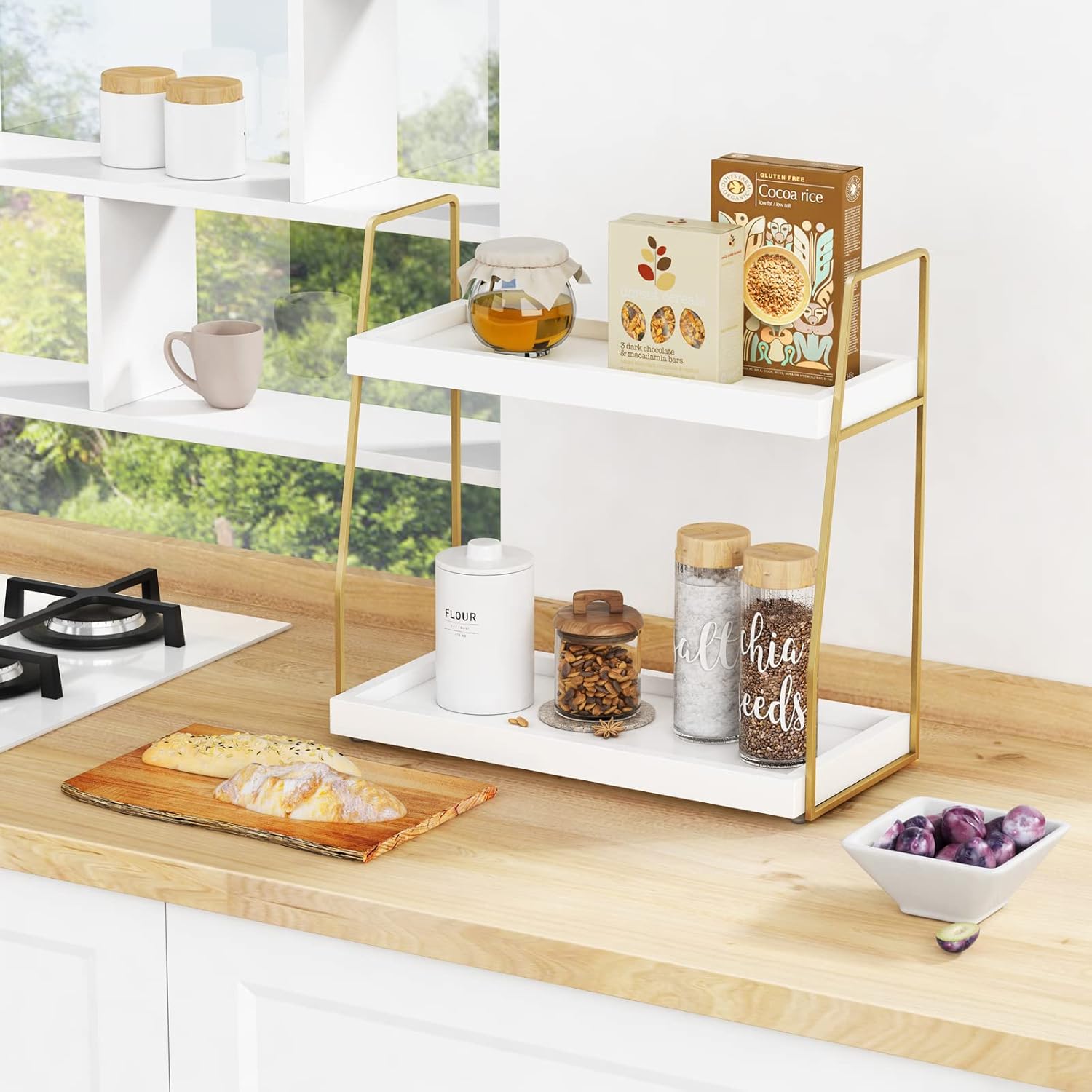 Forbena 2 Tier Bathroom Organizer Countertop Shelf