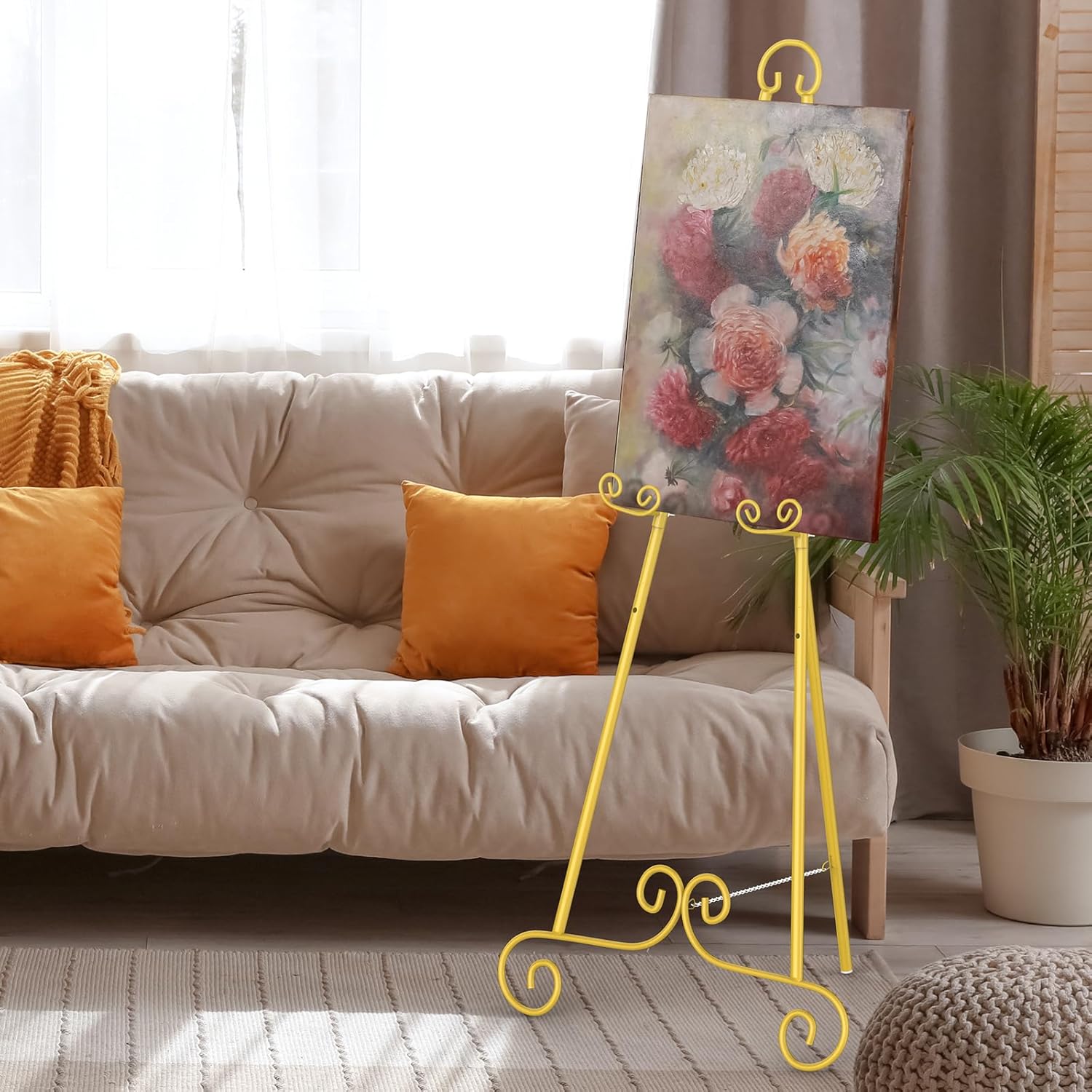 46 Inch H Metal Round Tube Scroll Display Easel