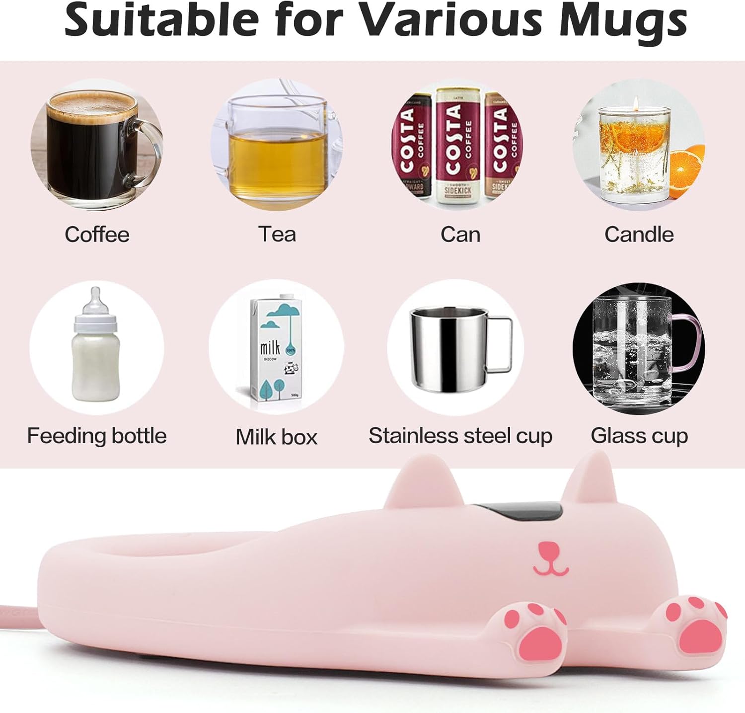 PUSEE Mug Warmer with 3 Temperature Settings