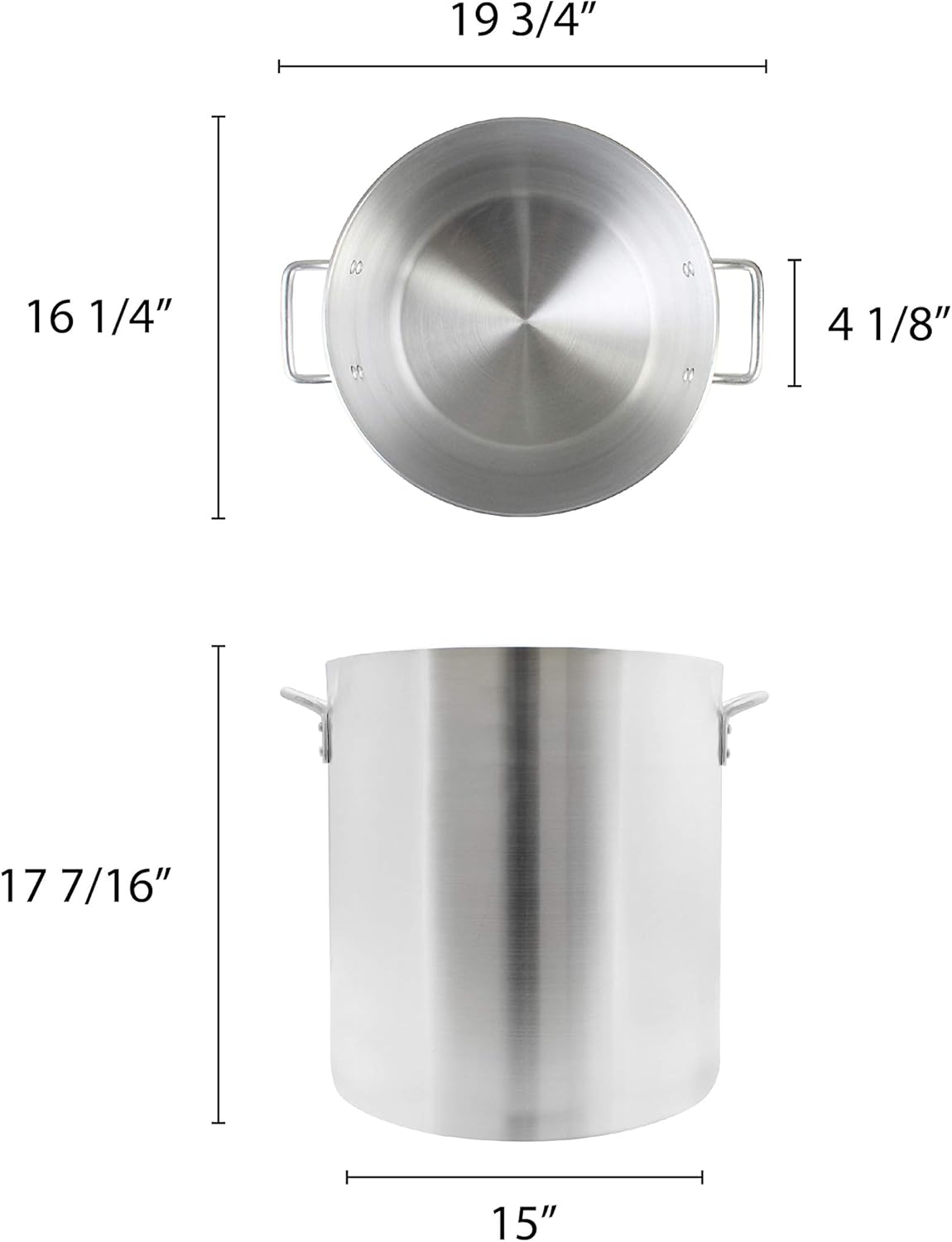 60 Quart Aluminum Stock Pot with Riveted Handles