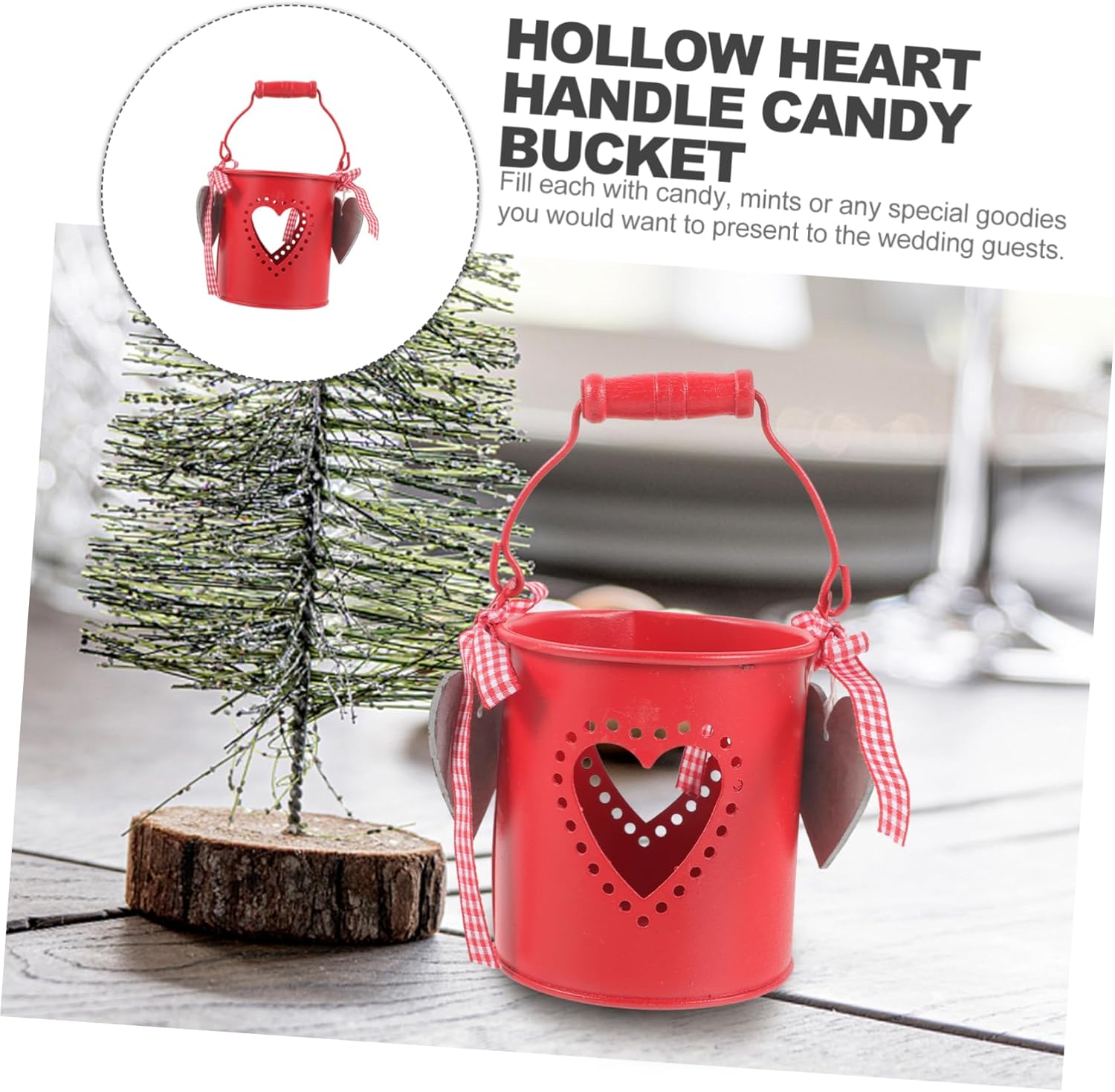 Hollow Heart Candy Bucket for Wedding Parties