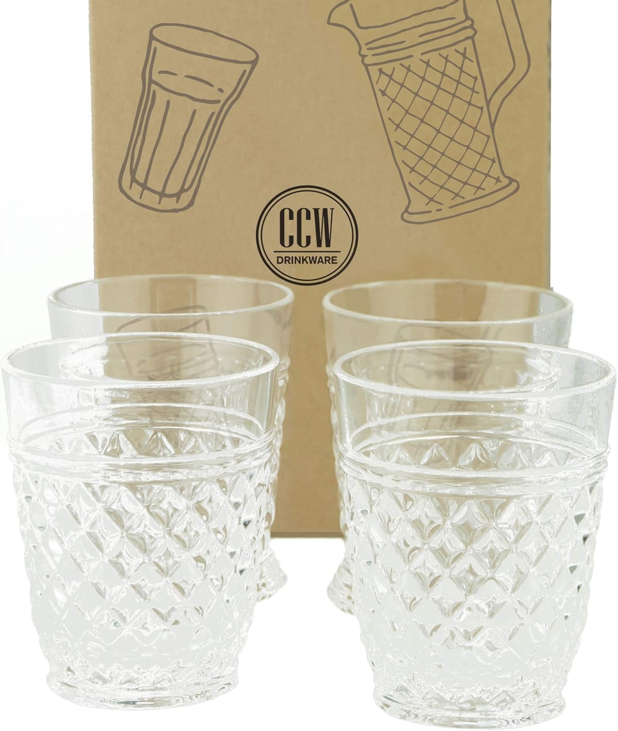 PG Drinkware Set 4 - 14oz Clear Acrylic Tumblers