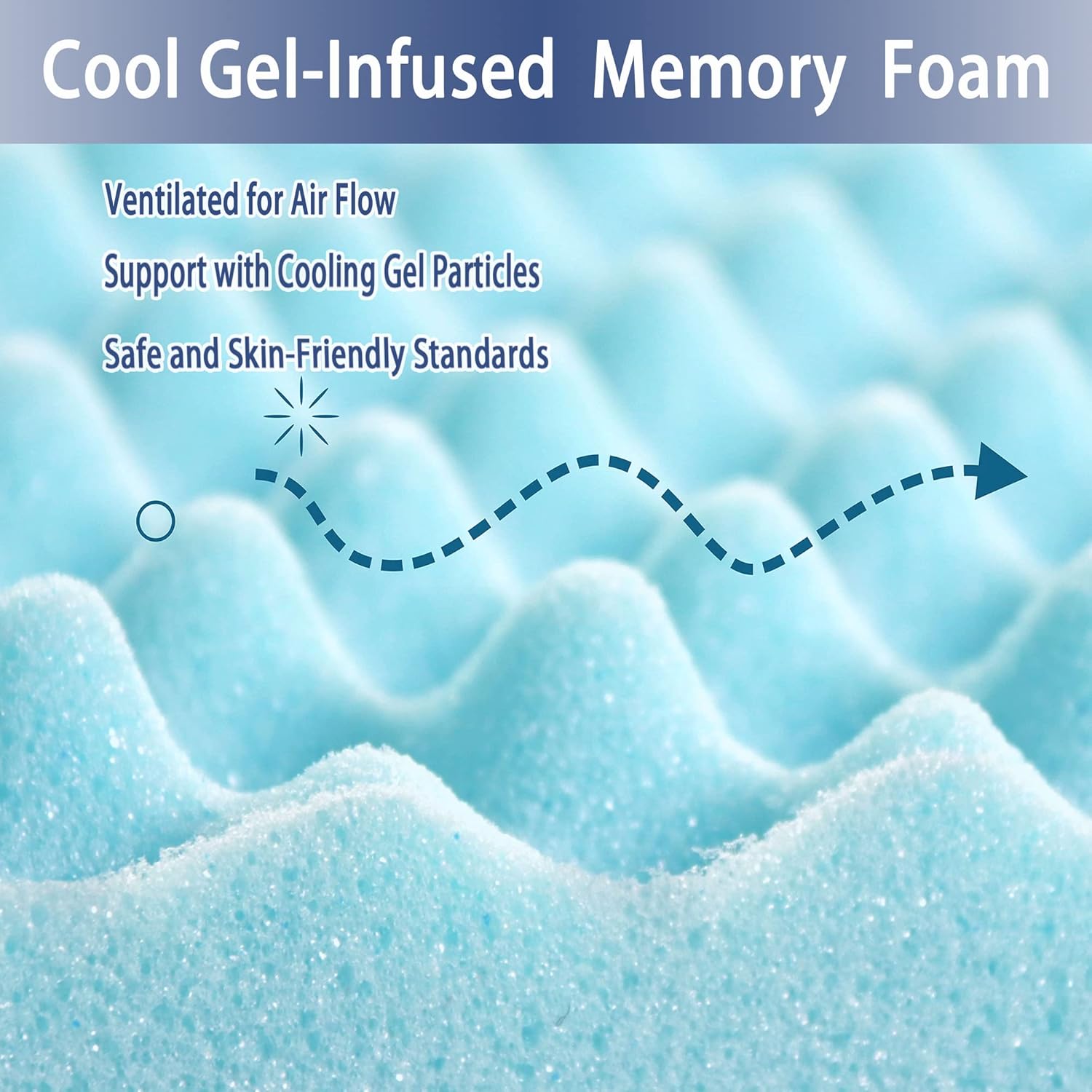 BreezeRest Cooling Gel Memory Foam Mattress Topper Twin XL