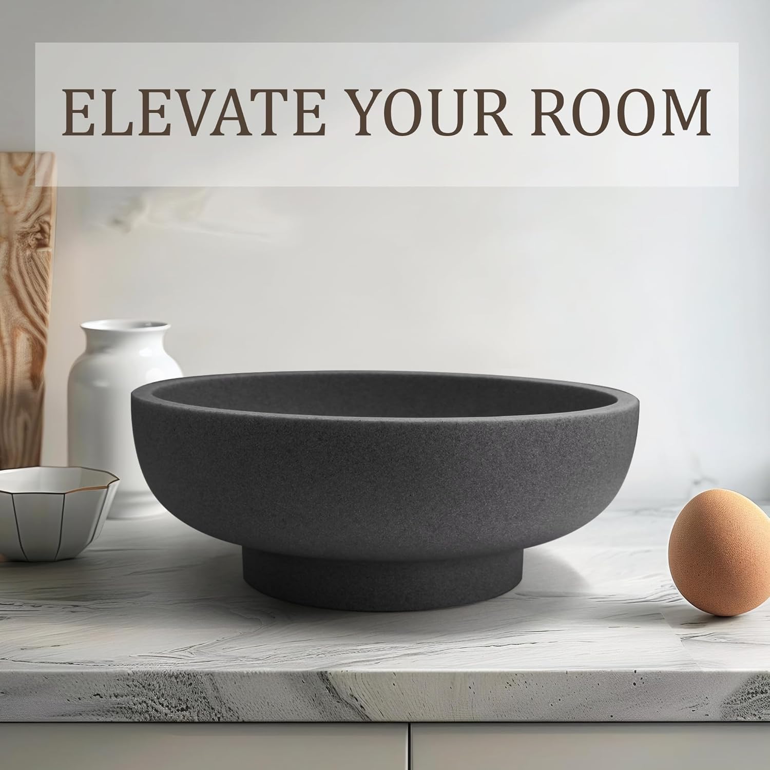 Modern Resin Decorative Bowl Black