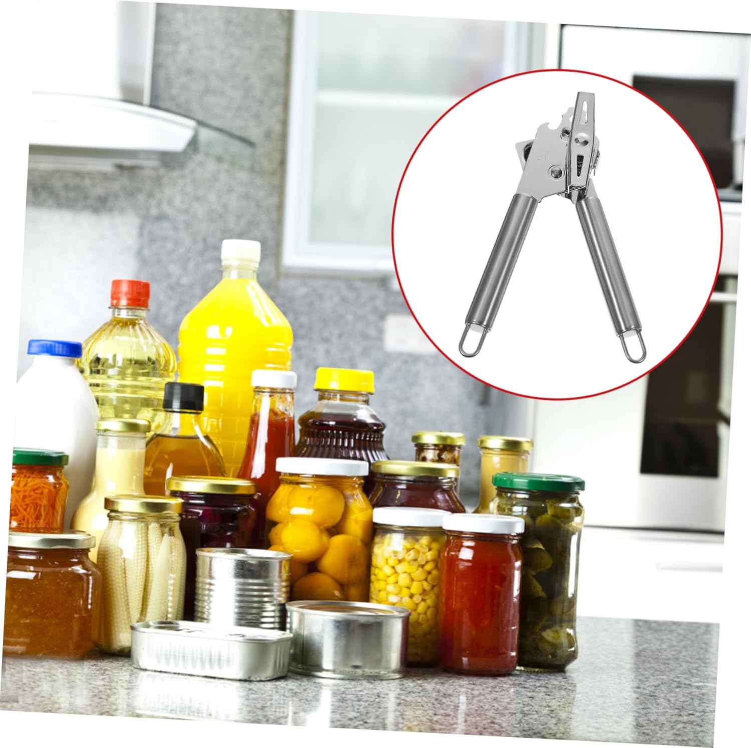 Mikinona Manual Can Opener with Lid Lifter and Bottle Opener