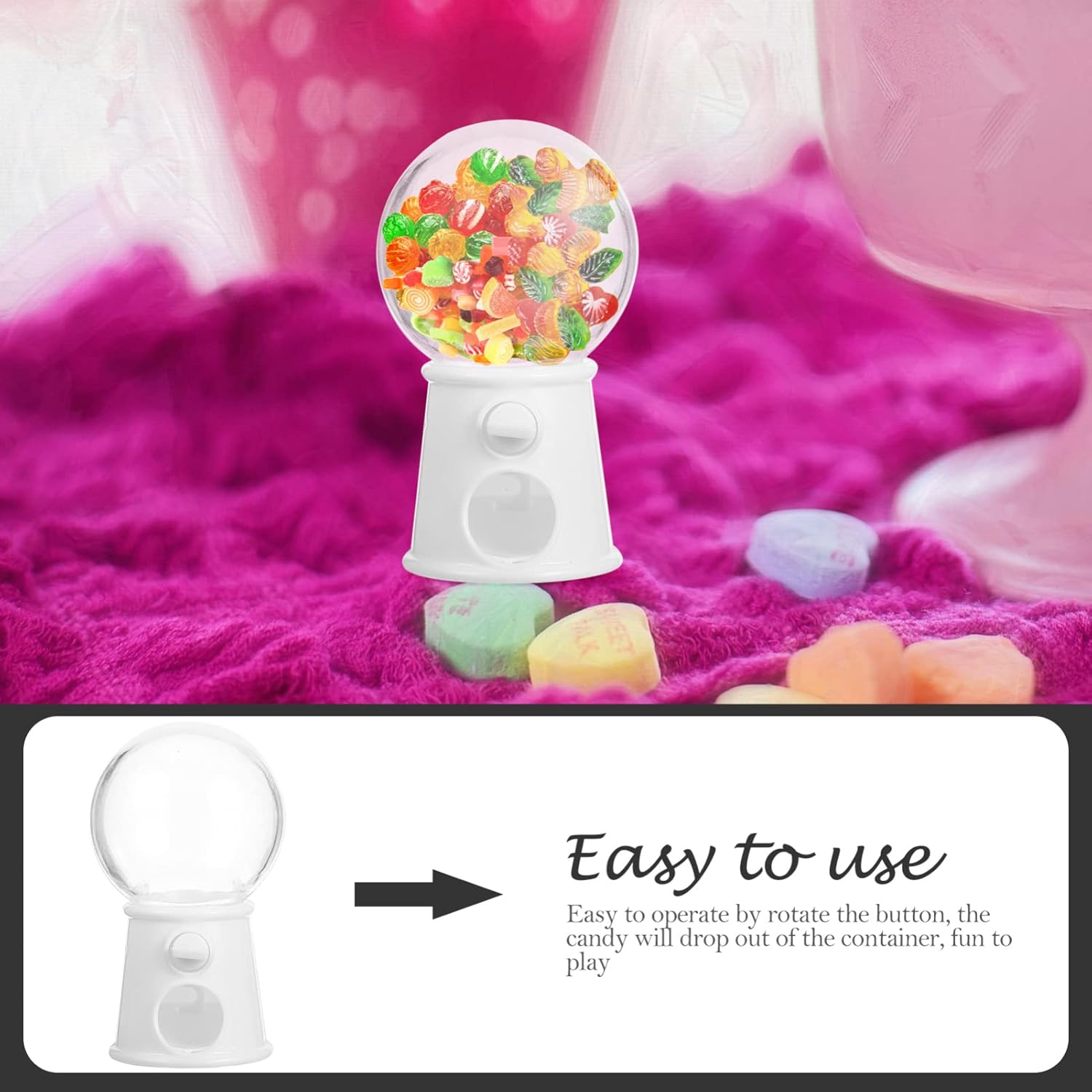 Unomor 12Pcs Mini Gumball Machines Candy Dispenser for Weddings and Parties
